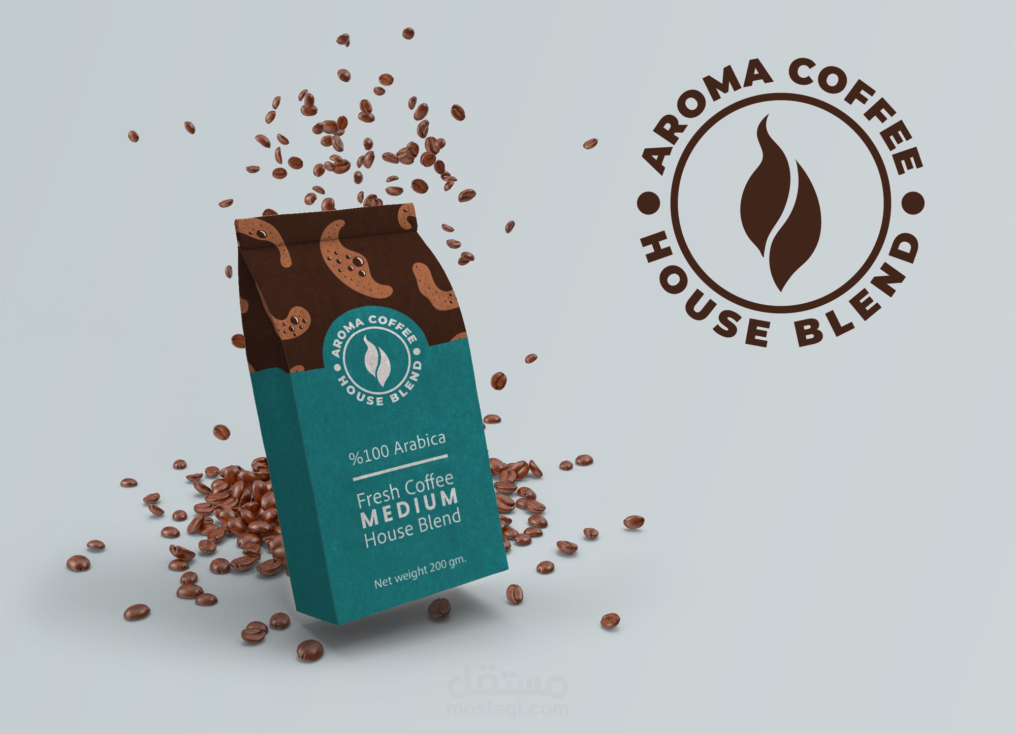 تصميم كيس تغليف لقهوة.