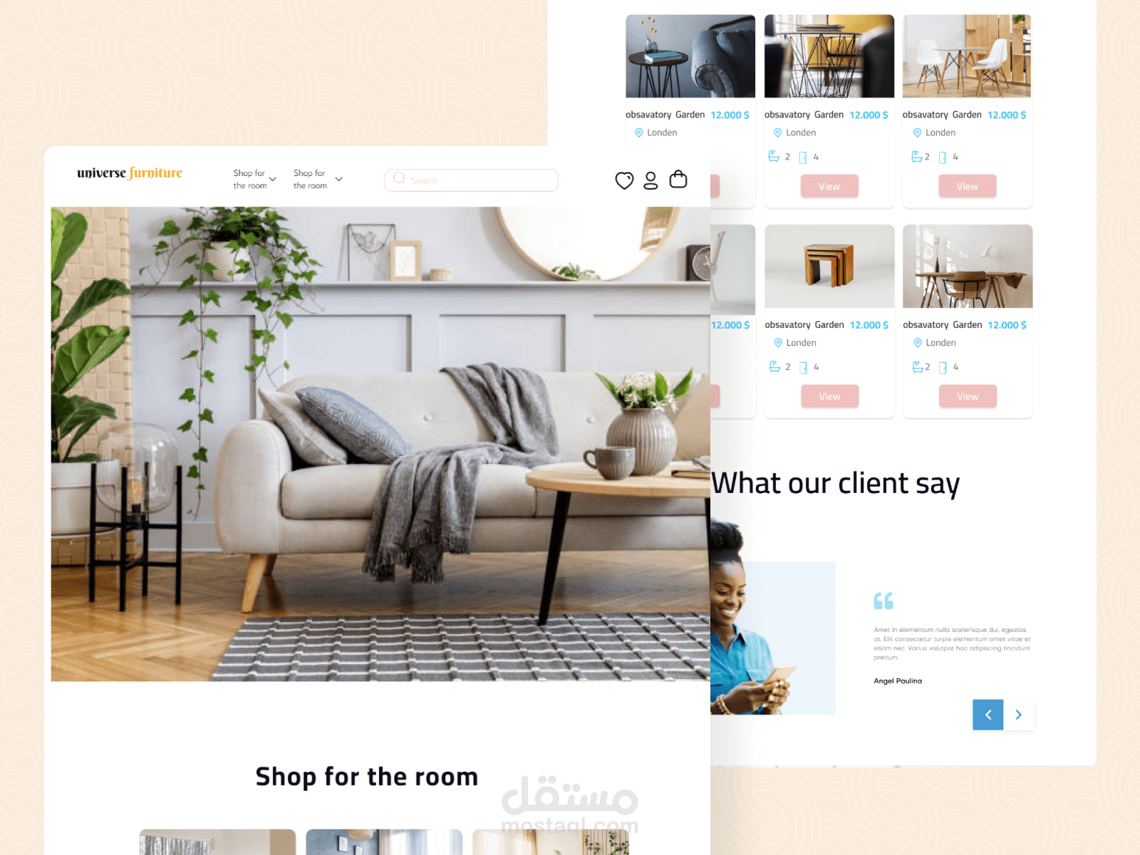 Furniture landing page