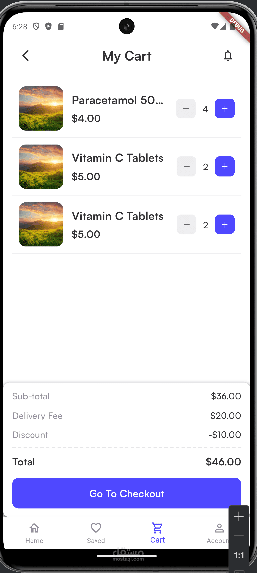 تصميم واجهة سلة التسوّق (Cart UI) باستخدام Flutter