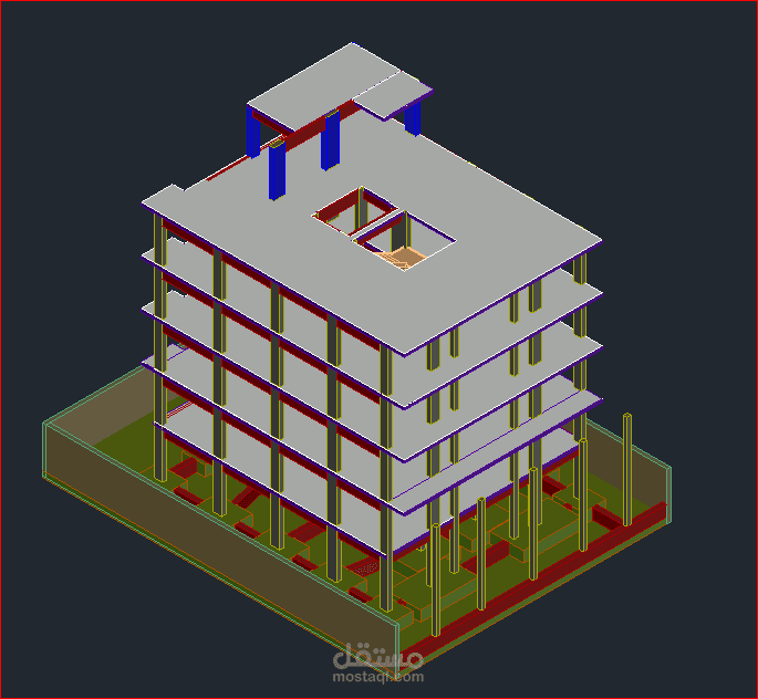 تصميم متكامل لمنشأ سكني بالإضافة لنوتة حسابية وحصر كميات كل البنود