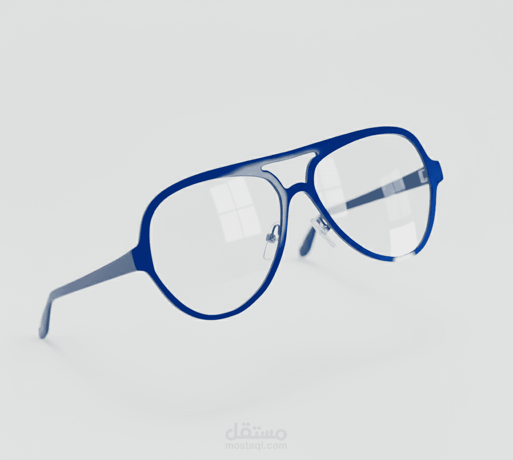 تصميم نظارات طبية/شمسية (Aviator) موديل 3D احترافي باستخدام