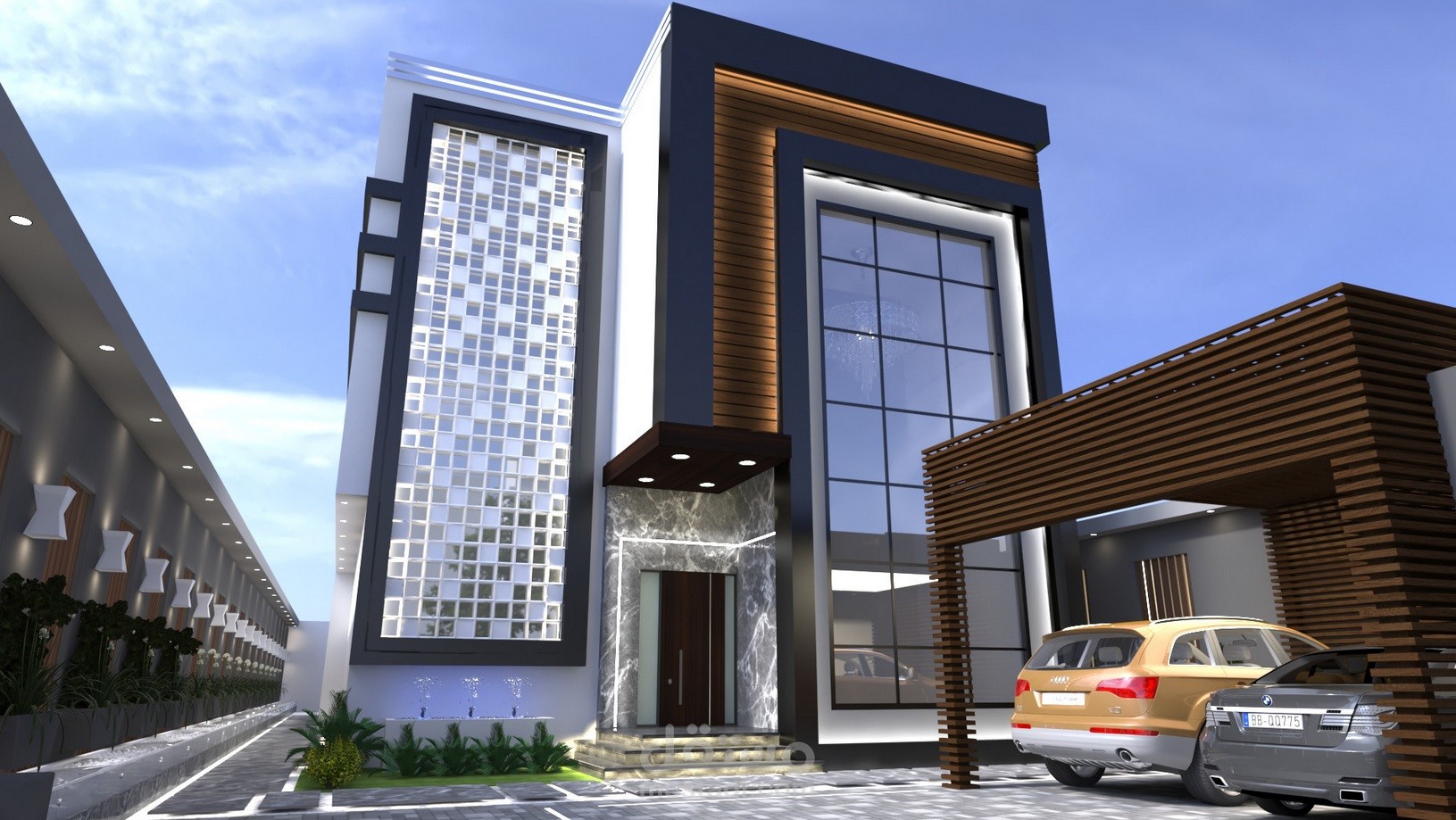 تصميم واجهة خارجية لفيلا بالسعودية