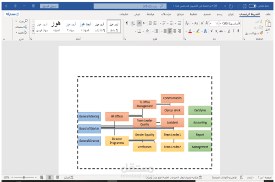 عمل مخططات على الوورد