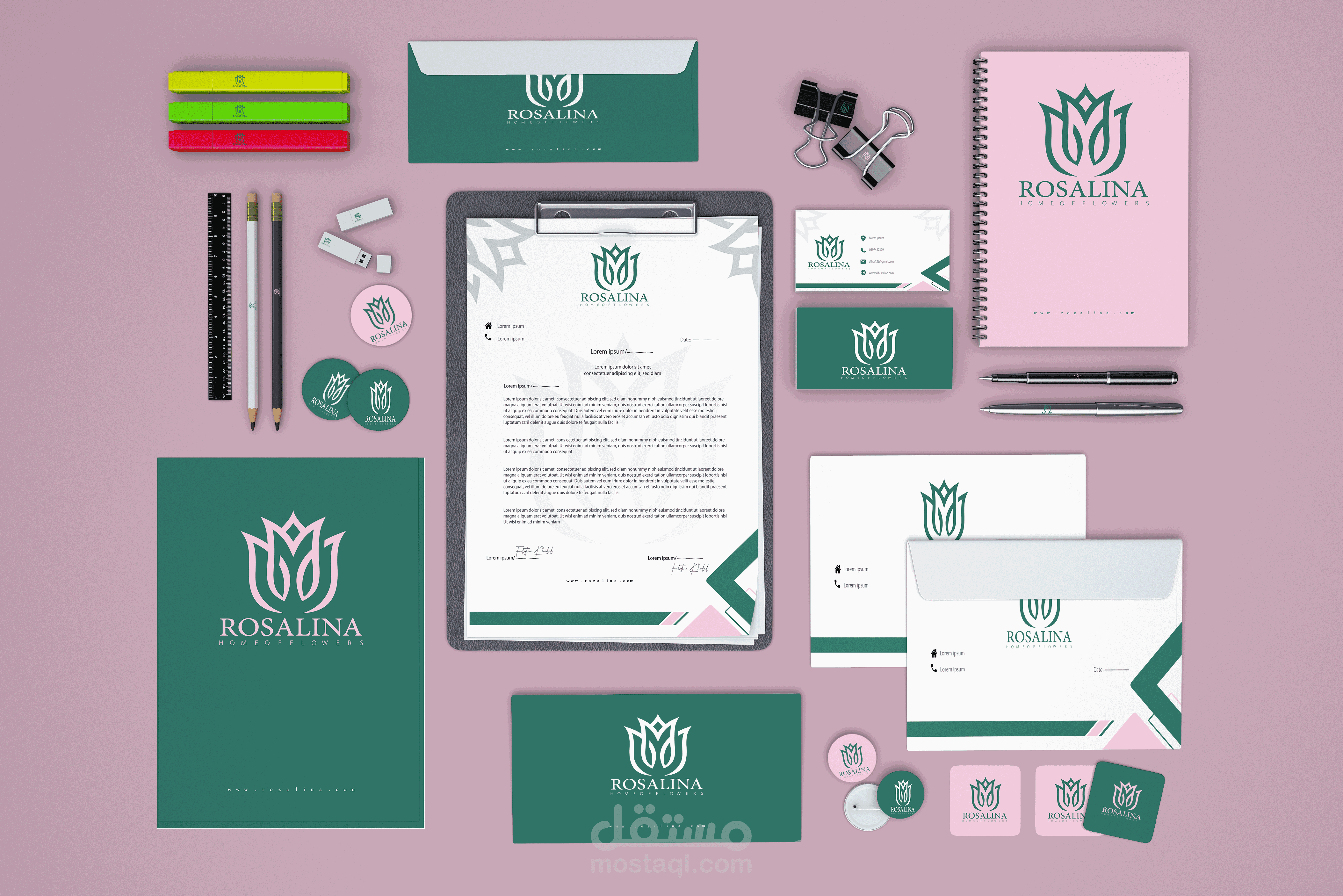 تصميم هوية بصرية لوقو محل زهور