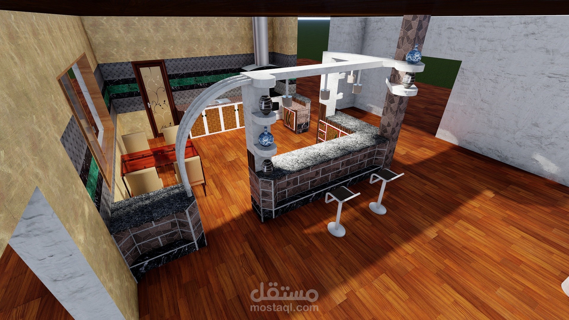 تصميم مطبخ ومخططات طوابق