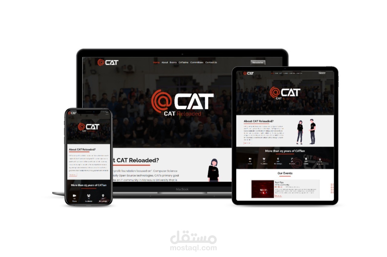 تصميم موقع لفريق هندسي تطوعي CATReloaed