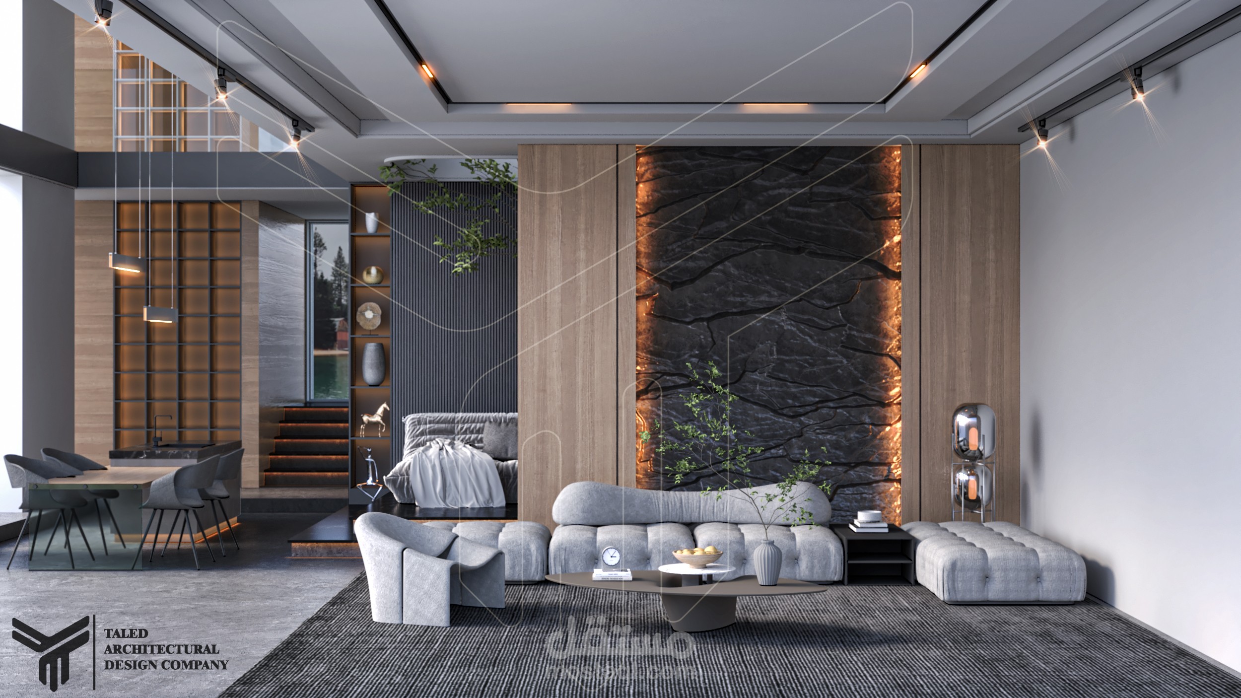 تصميم داخلي I  غرفة معيشة على الطراز المودرن