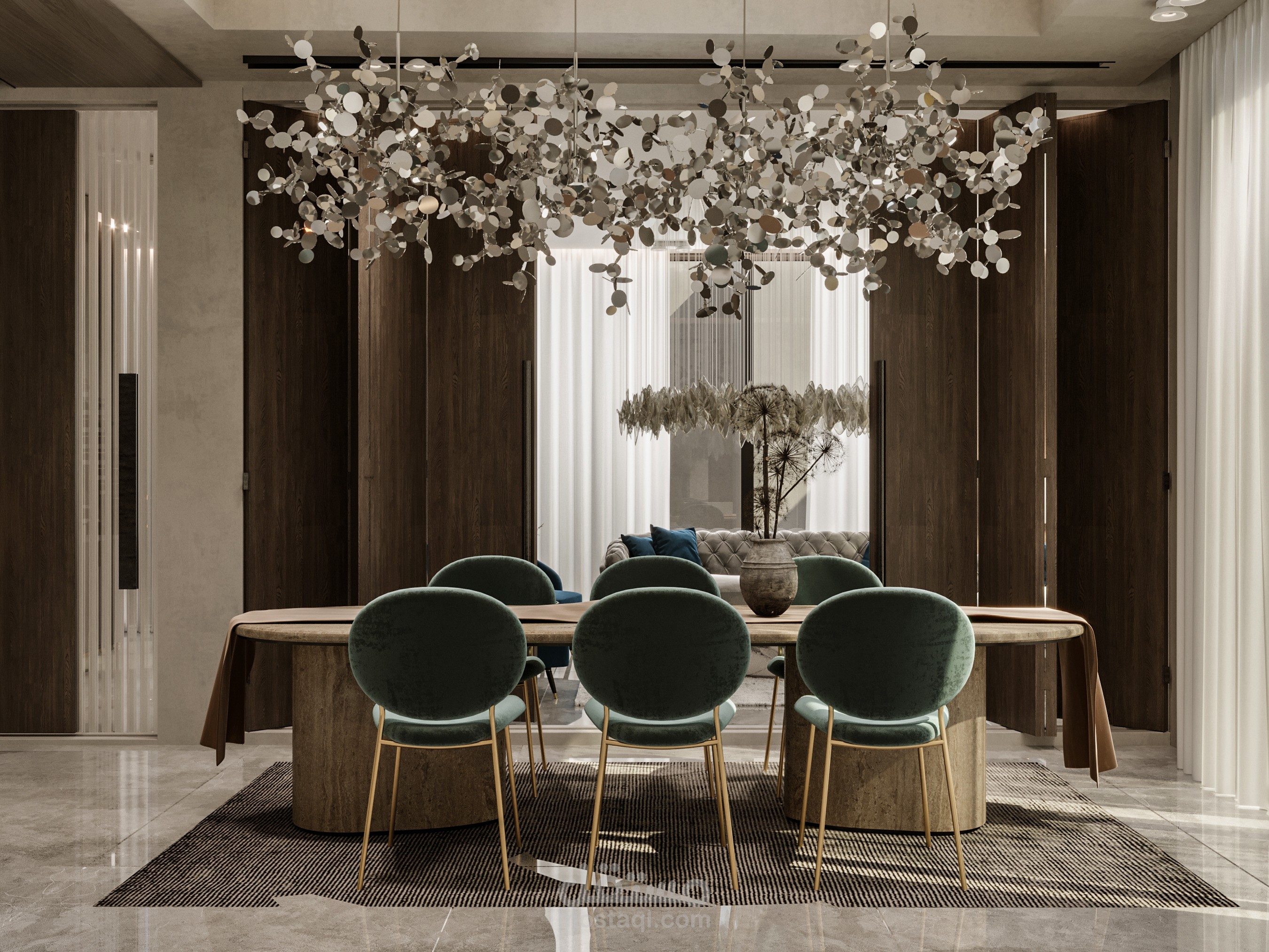 تصميم داخلي لمنطقه الطعام
