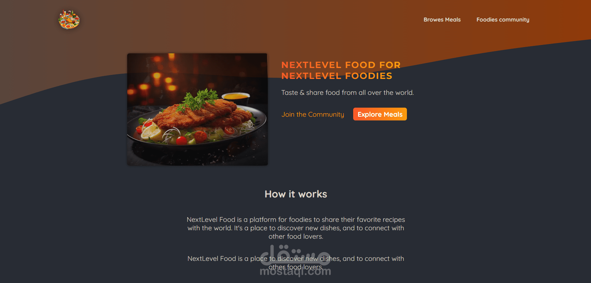 NextLevel Food - منصة اجتماعية لعشاق الأكل