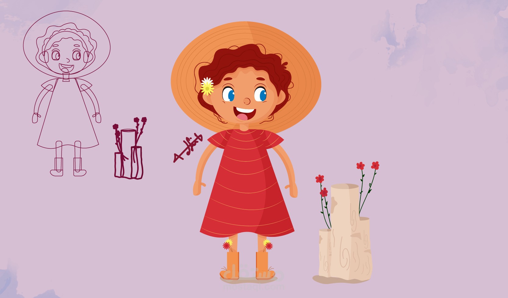 رسم شخصية كرتونية باستخدام برنامج اليستريتور