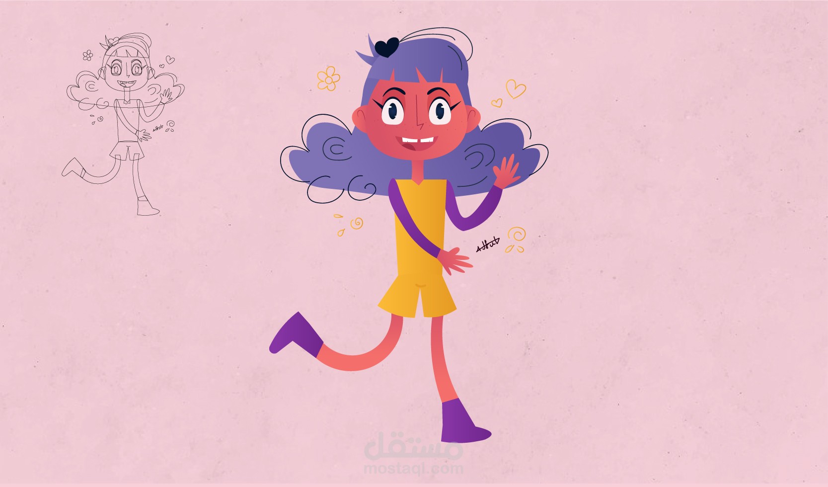 رسم شخصية كرتونية قابلة للتحريك باستخدام برنامج اليستريتور