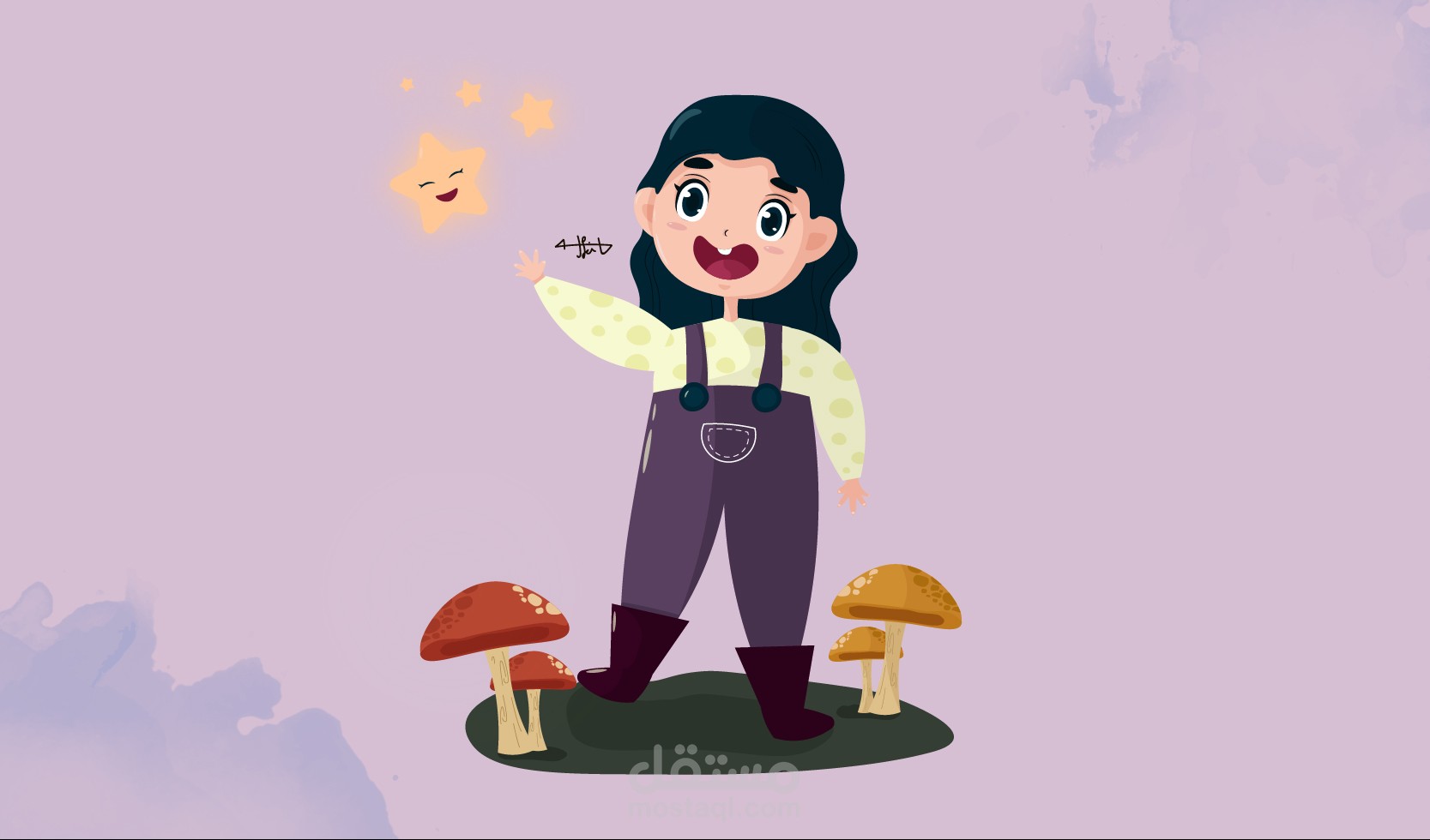 رسم شخصيات اطفال كرتونية باستخدام برنامج اليستريتور