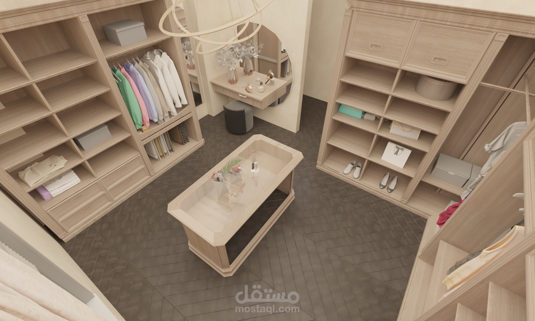 تصميم داخلي لغرفة ملابس