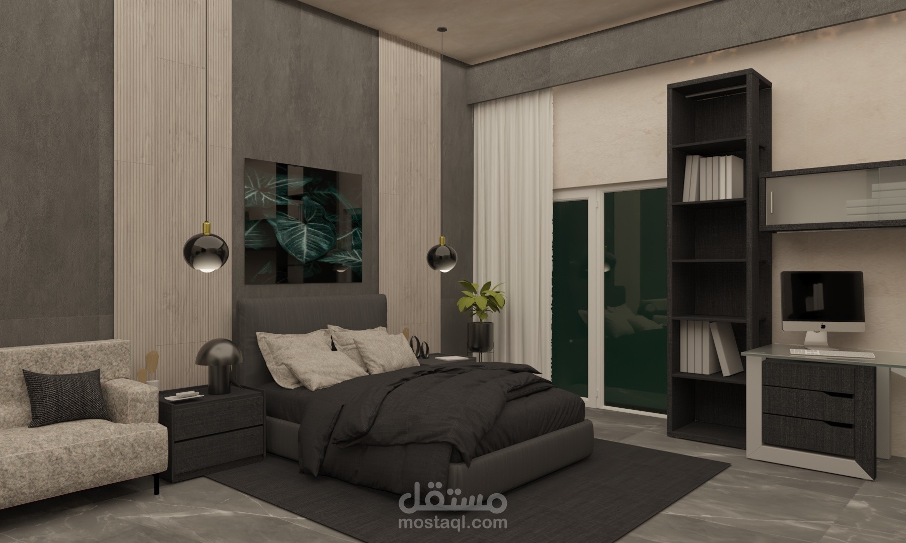 تصميم داخلي لغرفة نوم