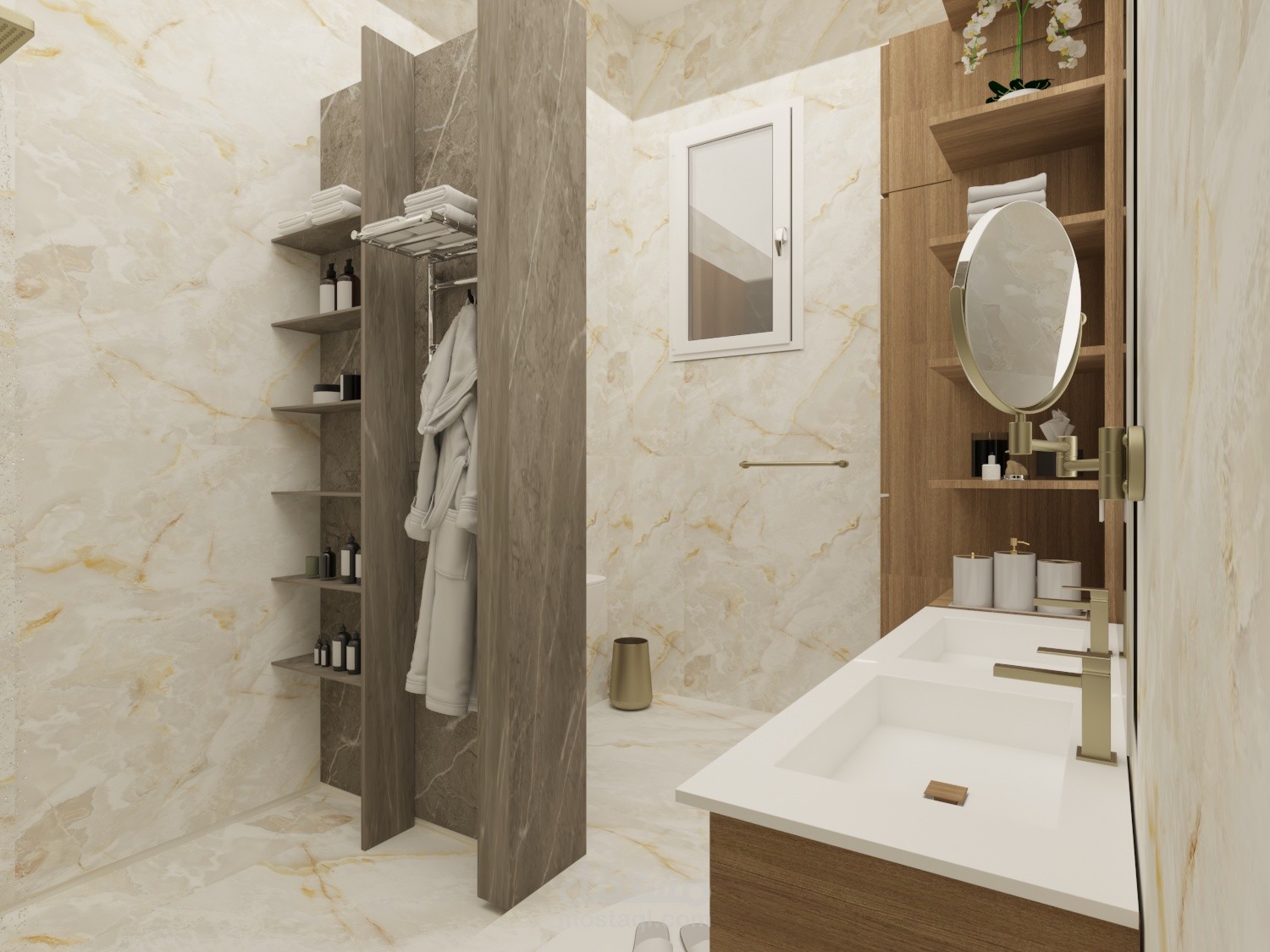 تصميم دورة مياة على الطراز الحديث