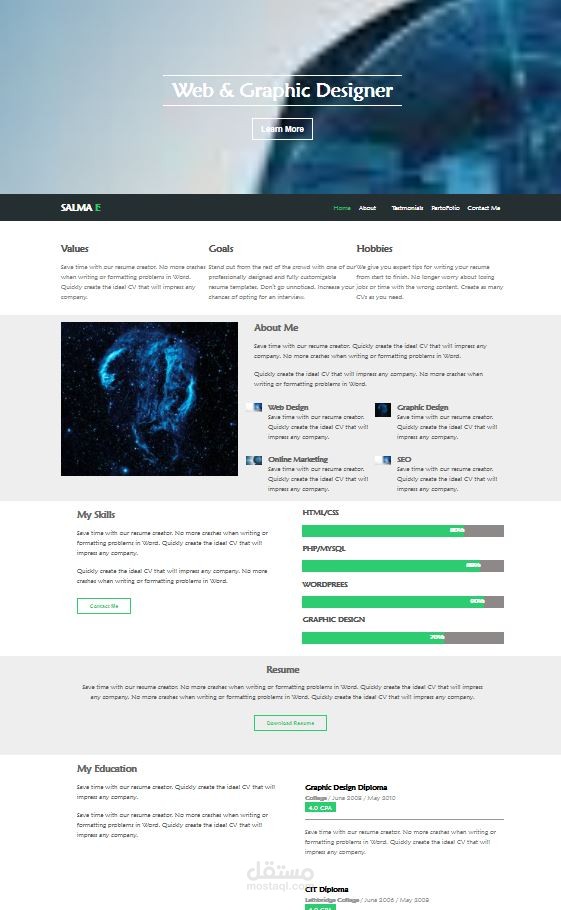 Profile template