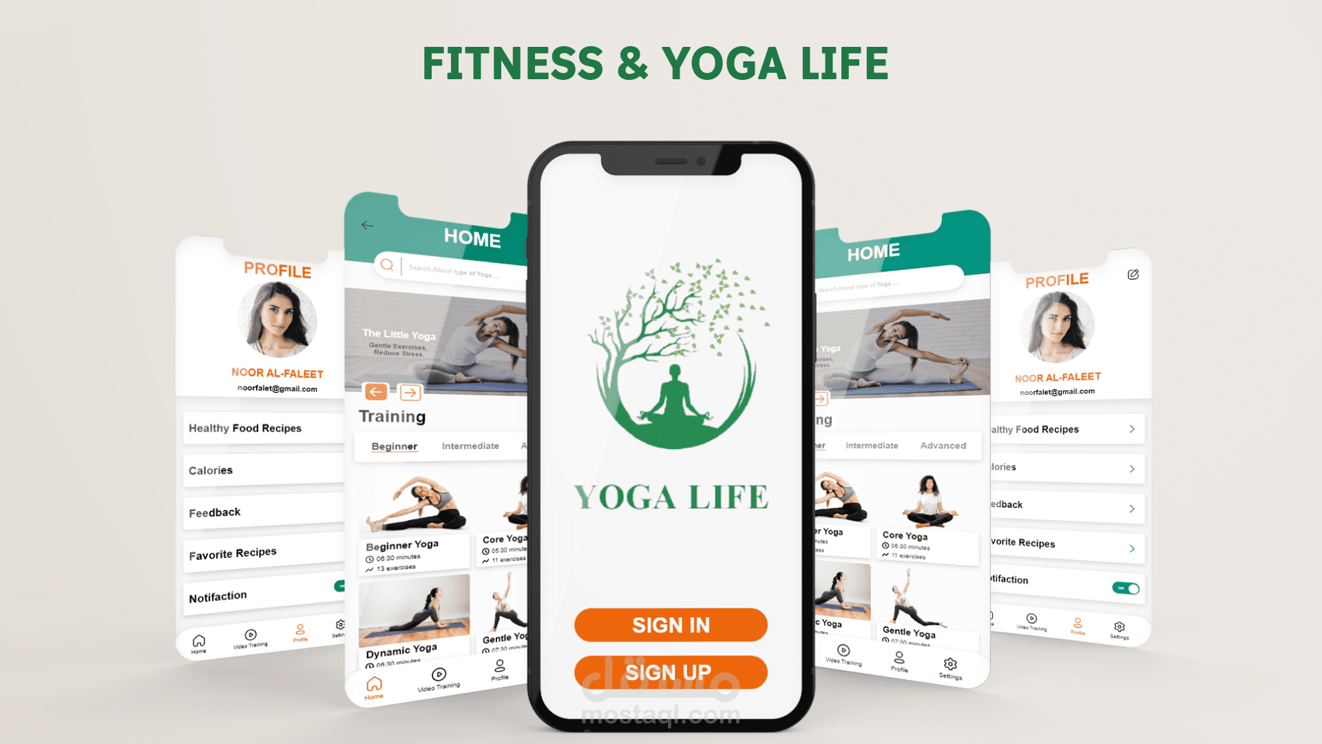 تصميم تطبيق يوجا لايف Ui/Ux Design