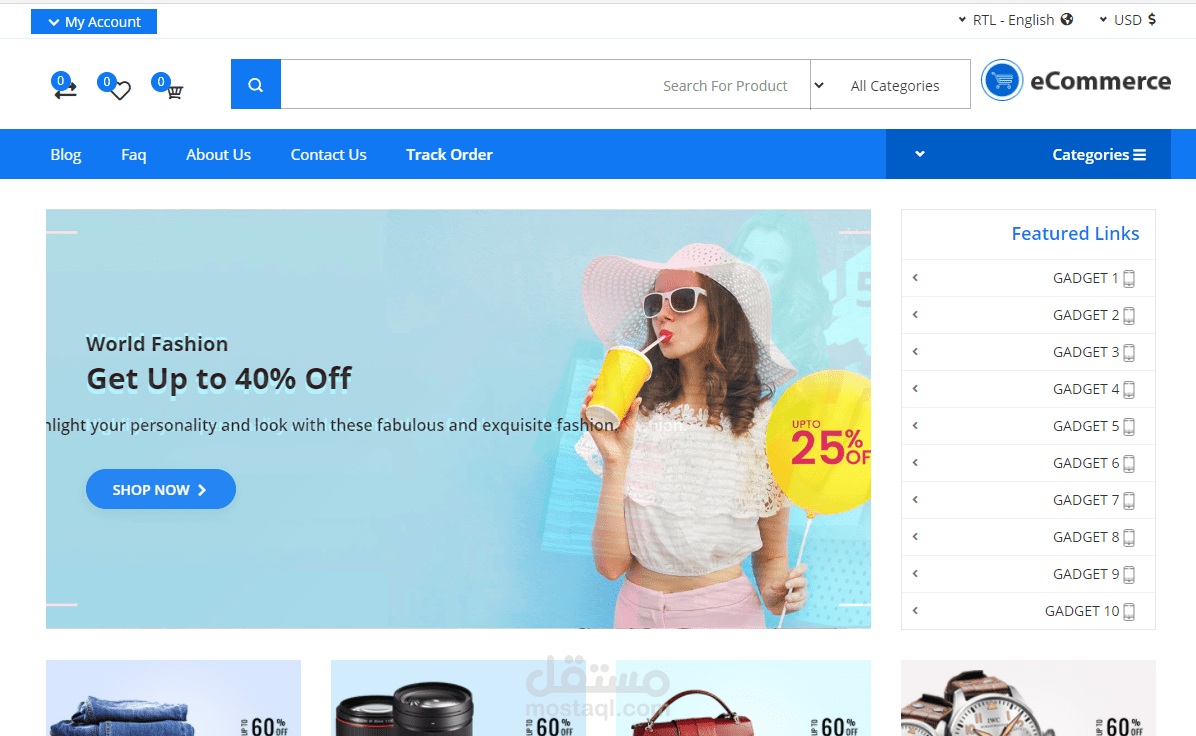 موقع خاص بالبيع يتوفر علا واجة تسجيل مستخدم و لوحة تحكم وال.