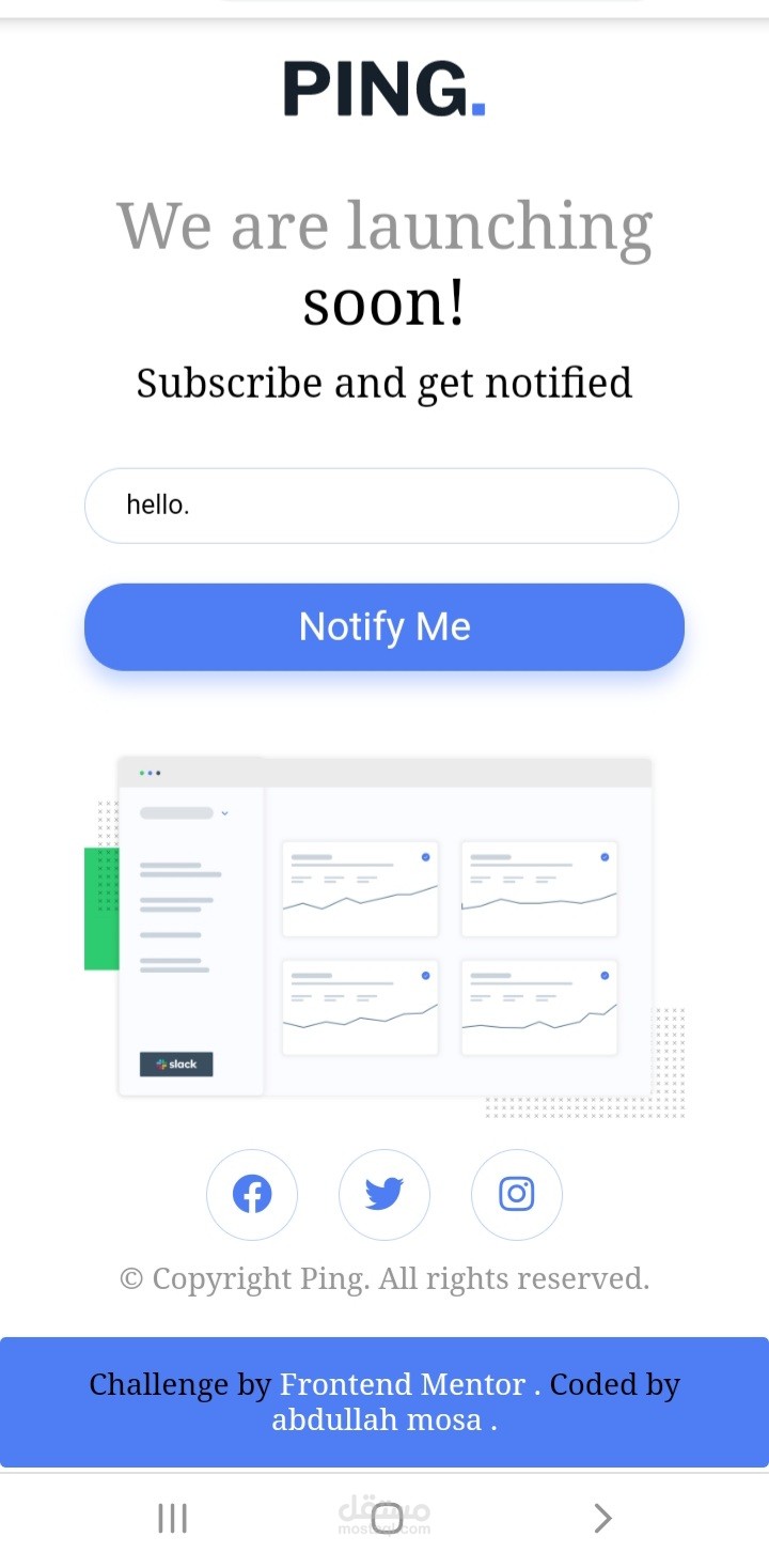 Ping Coming Soon Section