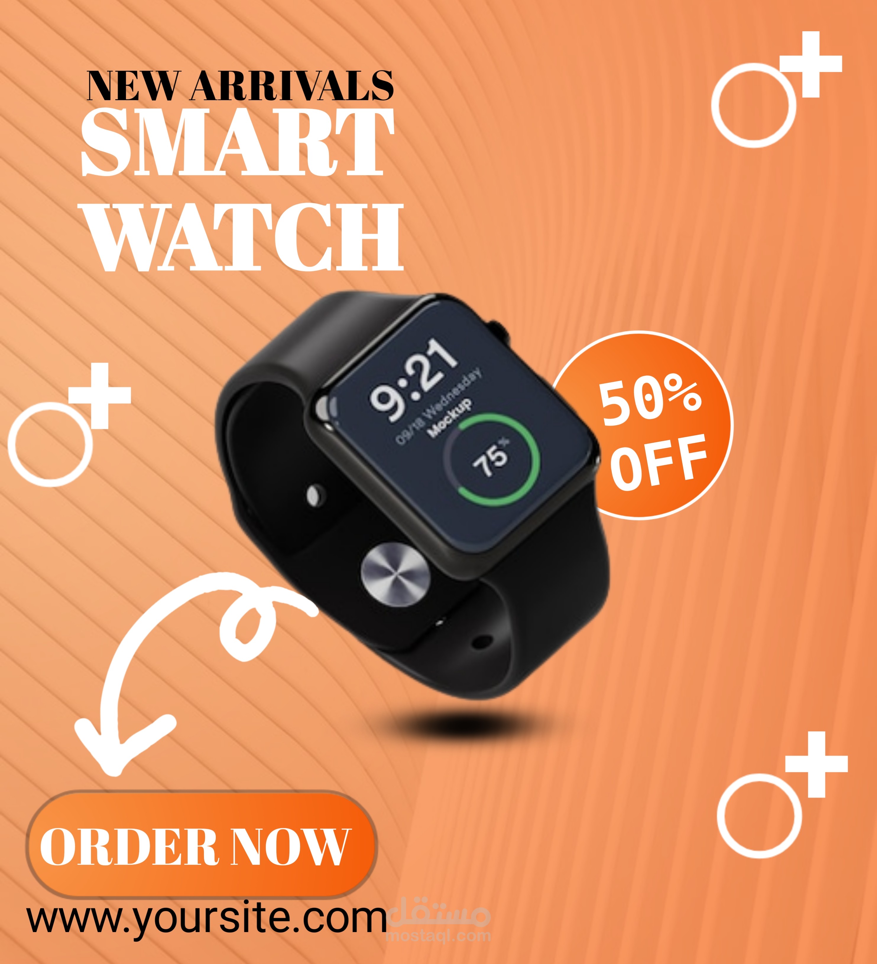 تصميم اعلان لساعة smart watch