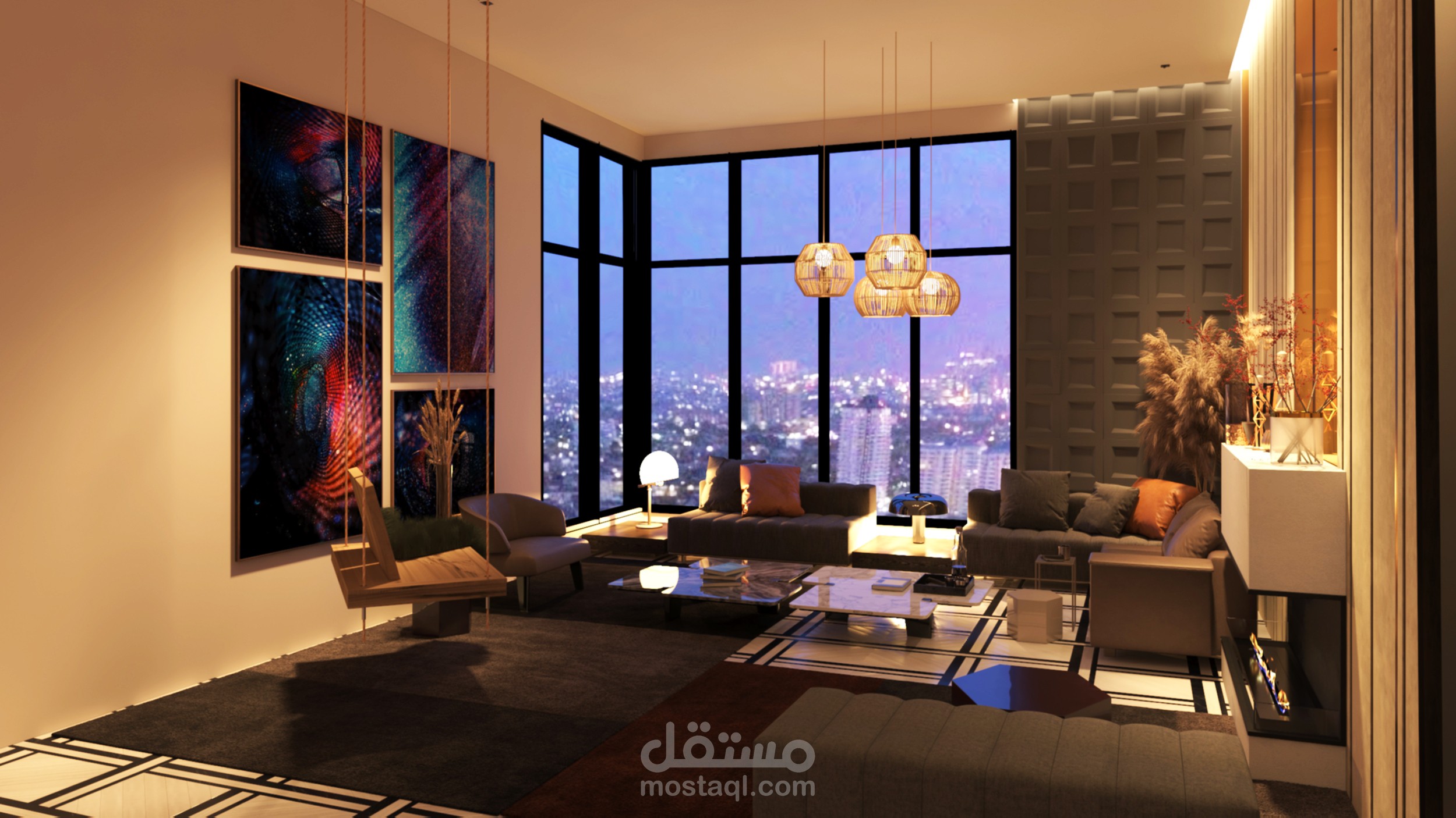 تصميم داخلي " مودرن ستايل " 3D