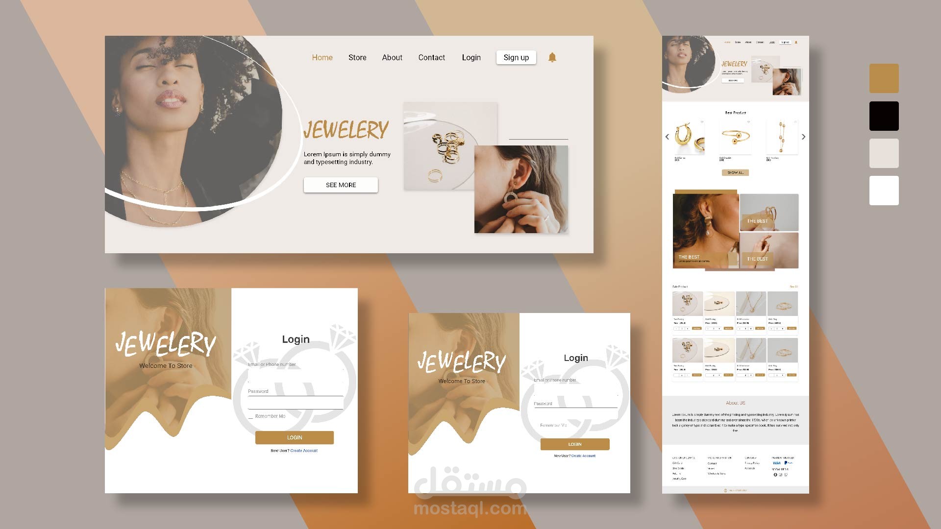 Website interface design