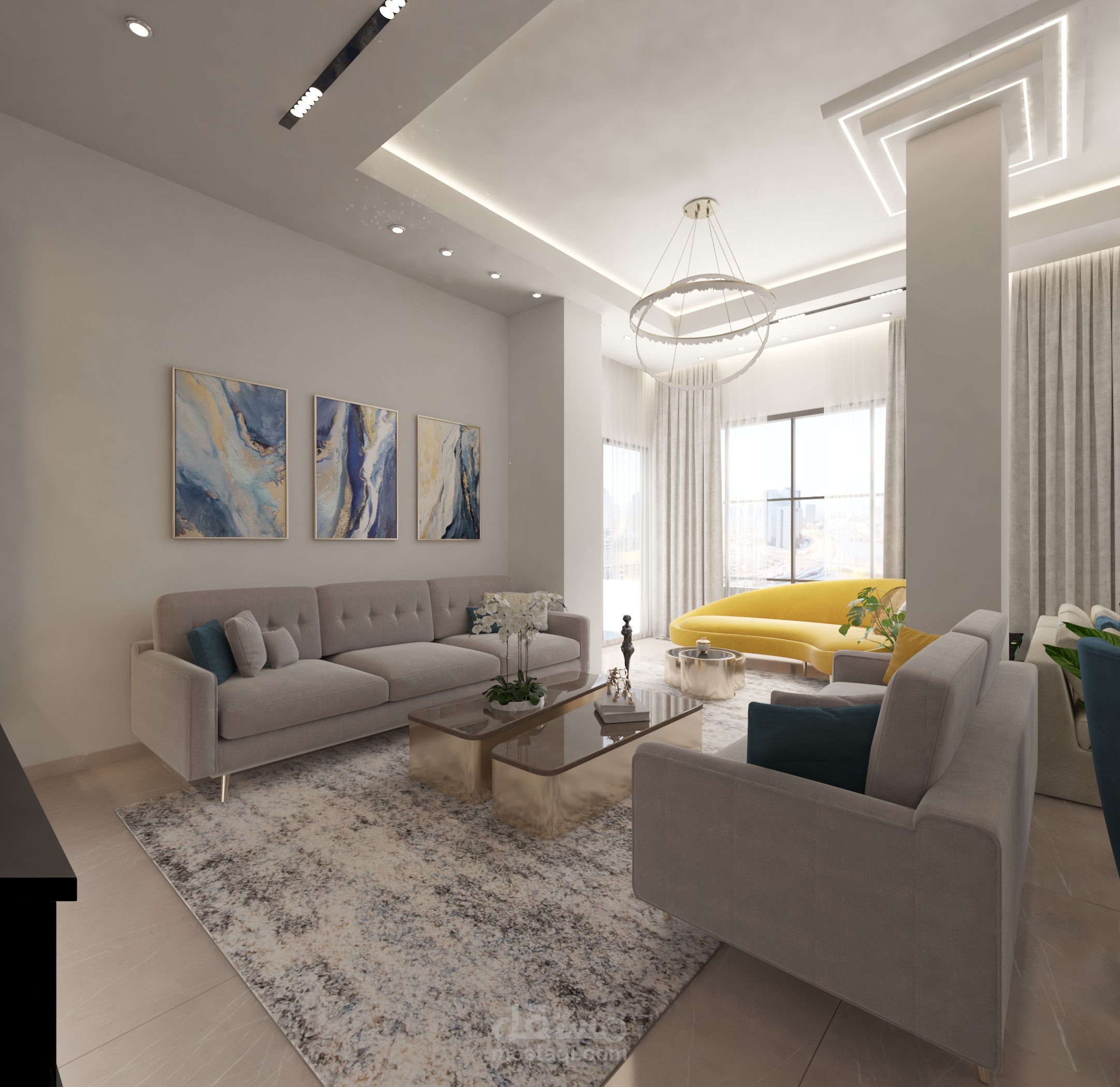 MODERN  SALON AND MASTER BEDROOM