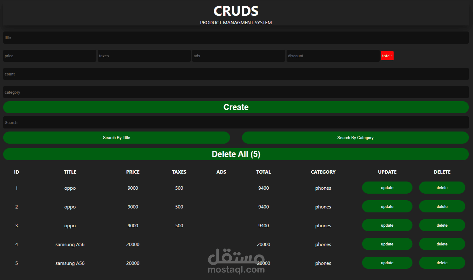 PRODUCT MANAGMENT SYSTEM