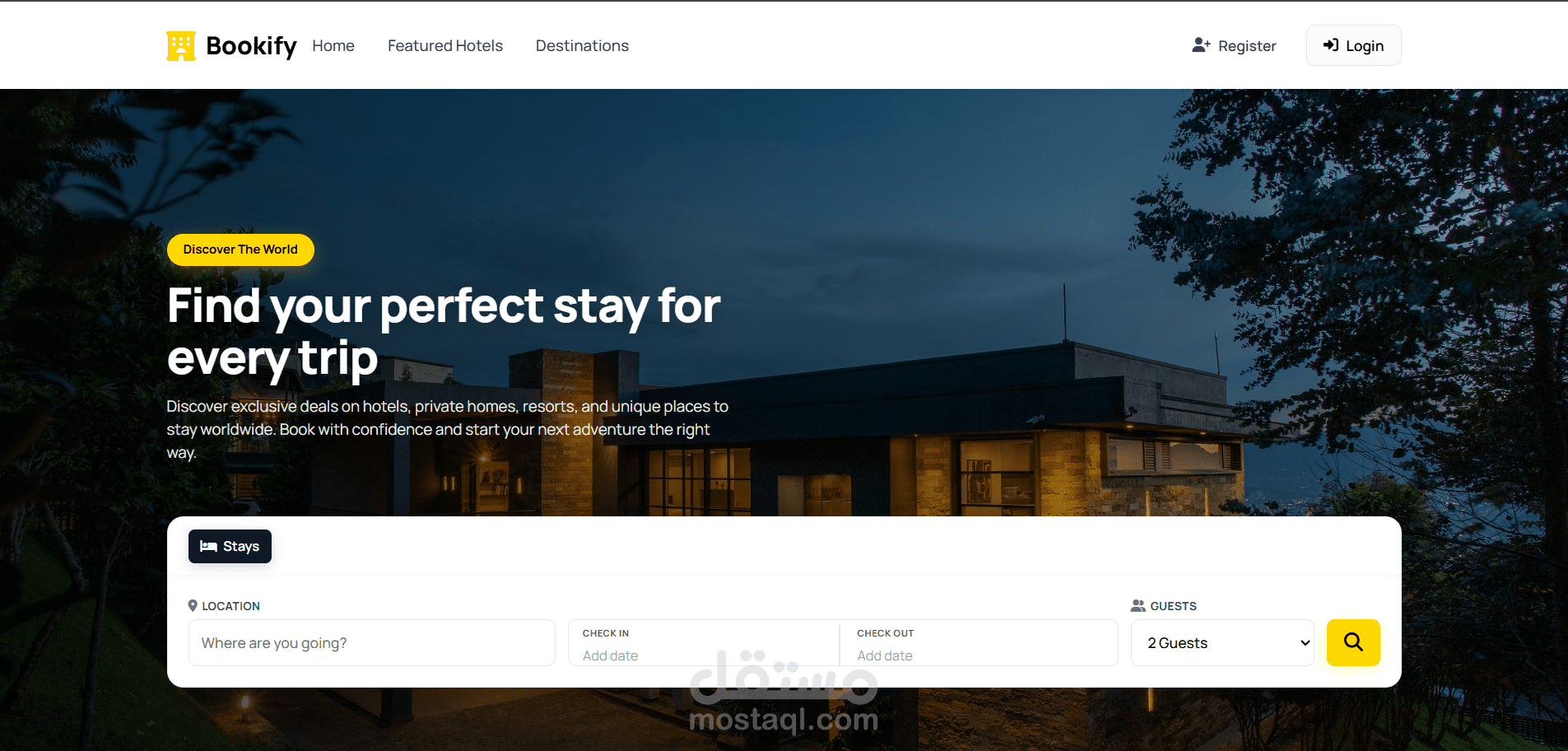تطوير نظام حجز فنادق احترافي باستخدام ASP.NET Core مع لوحة تحكم وإدارة كاملة