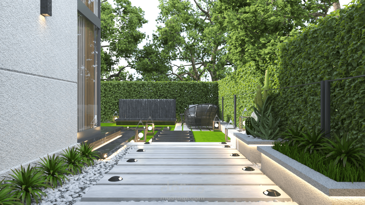 3D LANDSCAPE ROOF VILLA  SAUDI ARABIA