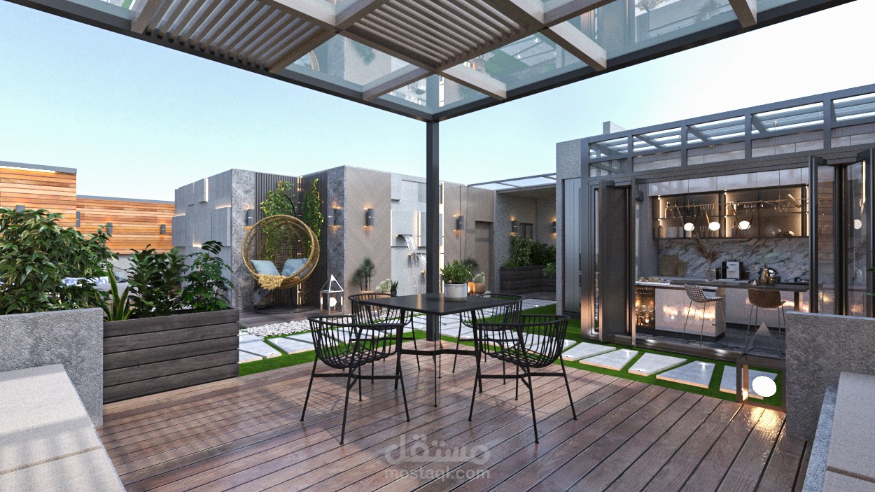 3D LANDSCAPE ROOF VILLA QATAR