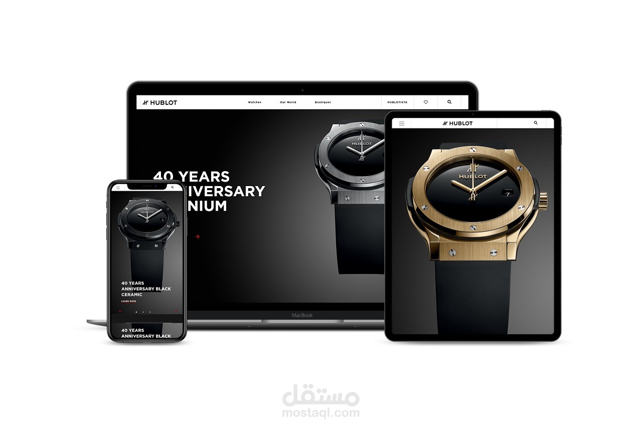 صفحة هبوط (landing page) لمتجر لبيع الساعات