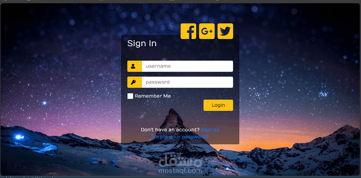 login form