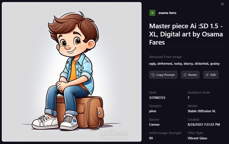تلميذ Master piece Ai :SD1.5 - XL, Digital art by Osama Fares