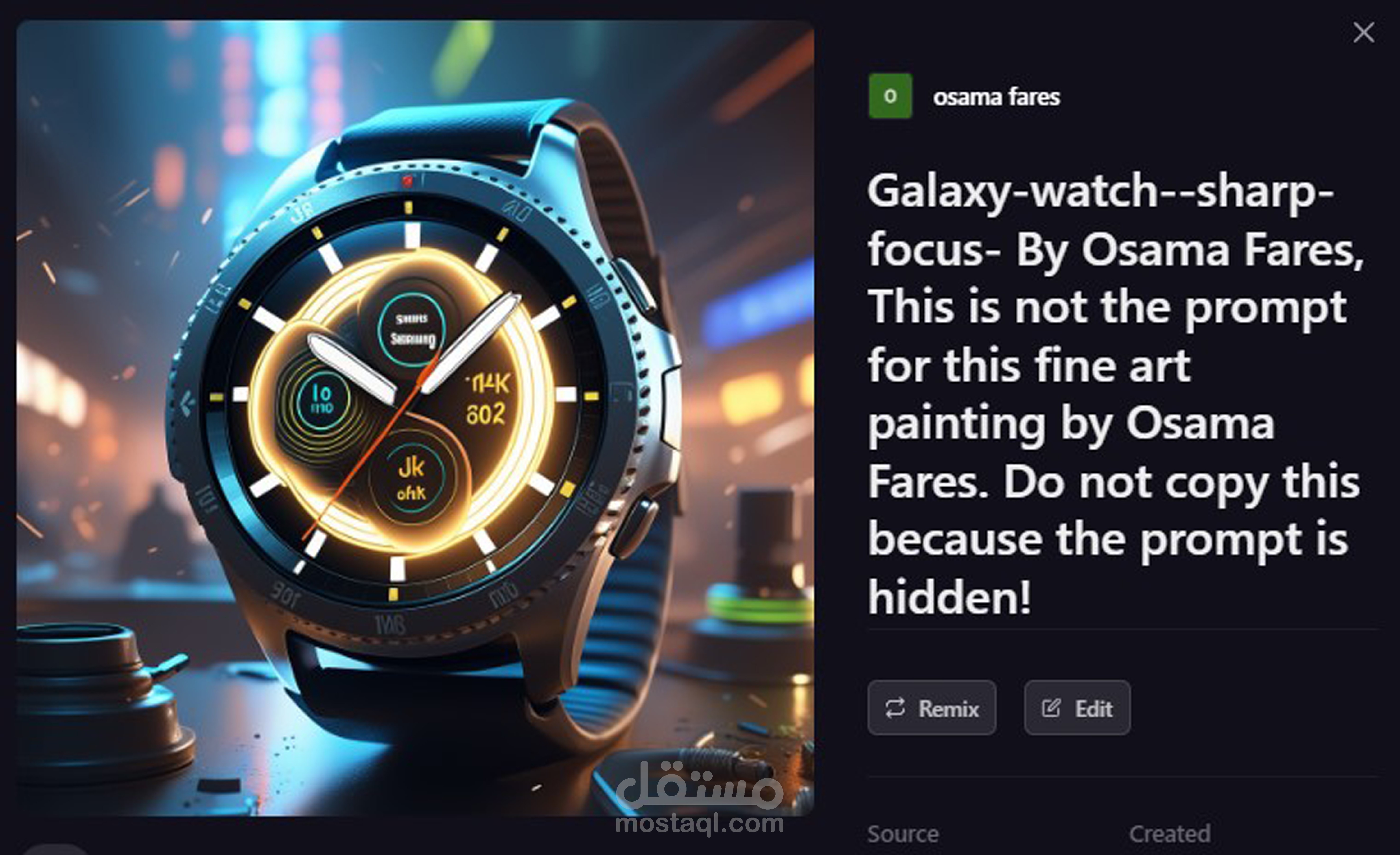 اعلان ساعة بالذكاء الاصطناعي Ai art painting by Osama Fares.