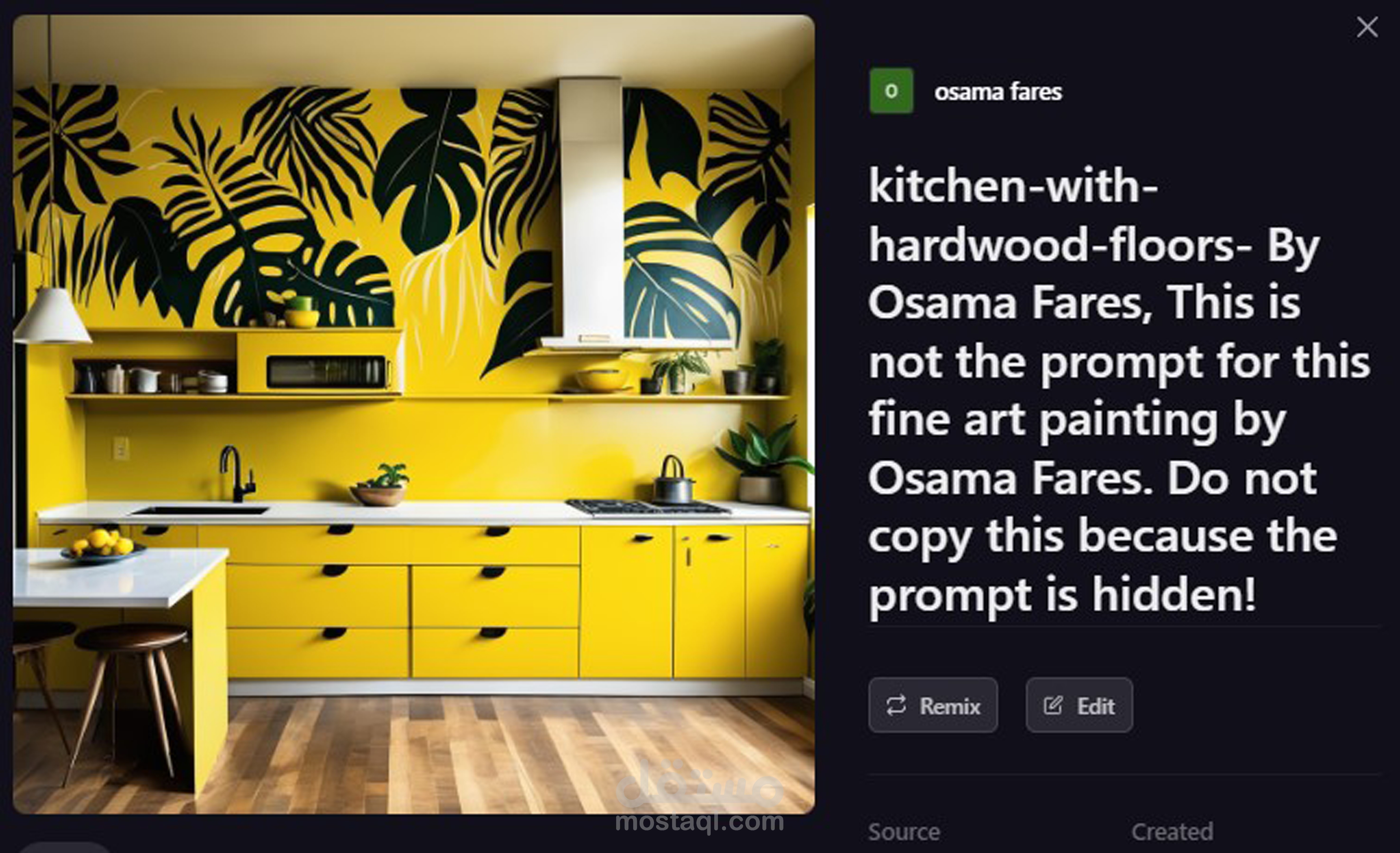 اعلان ديكور داخلي مطبخ بالذكاء الاصطناعي Ai art painting by Osama Fares.