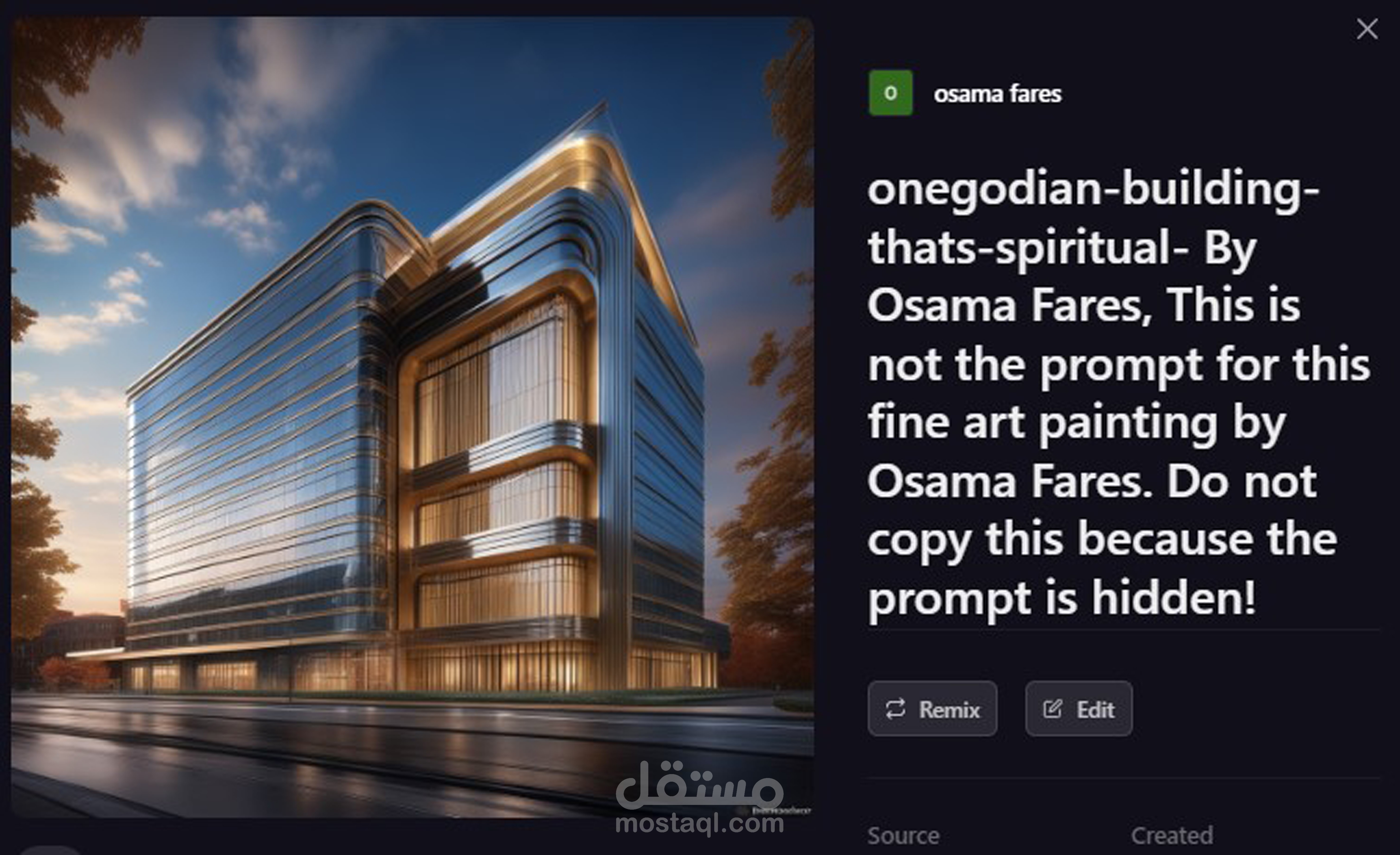 اعلان معماري تصميم عصري بالذكاء الاصطناعي Ai art painting by Osama Fares.