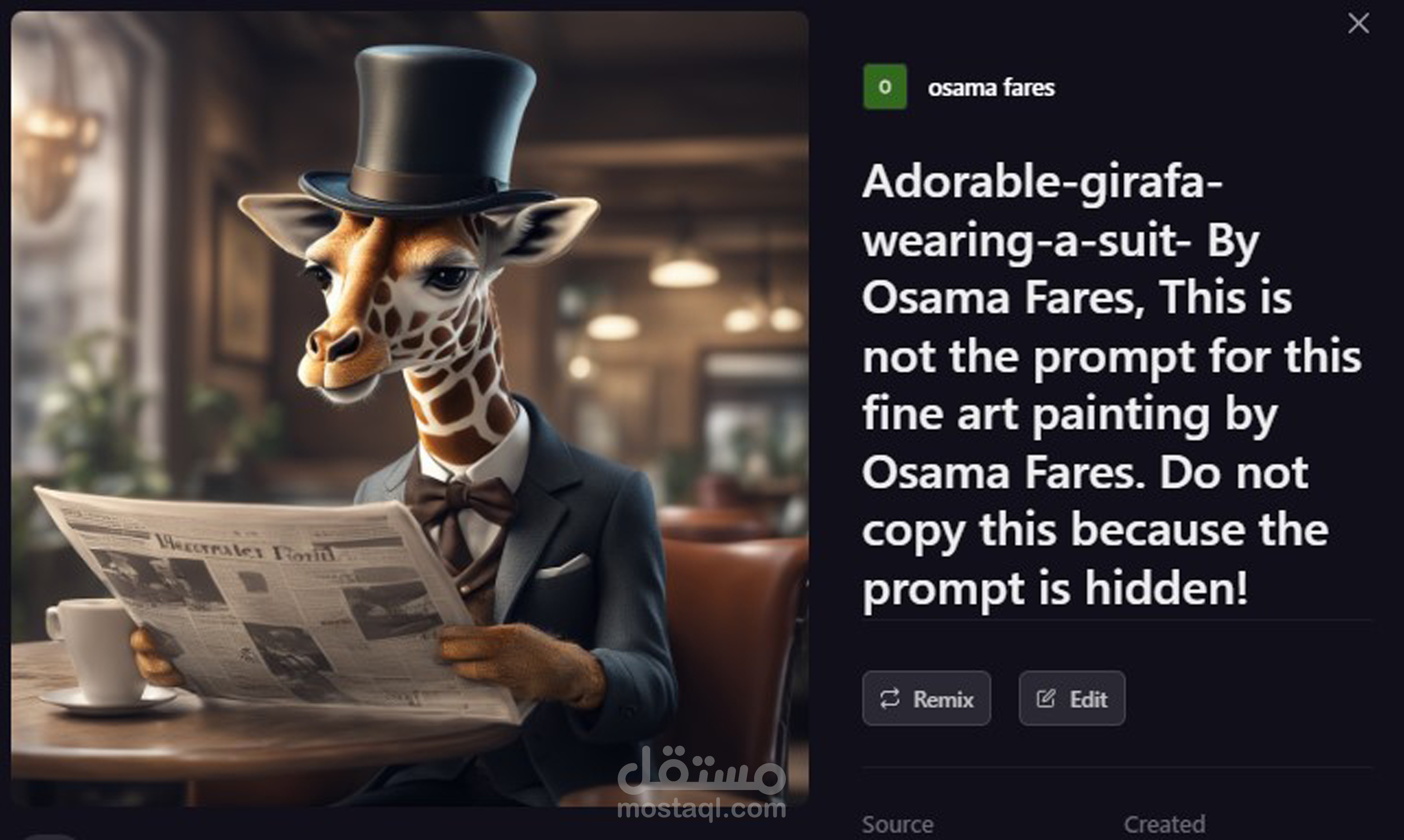 تصميم بالذكاء الاصطناعي  بواسطة Ai art painting by Osama Fares.