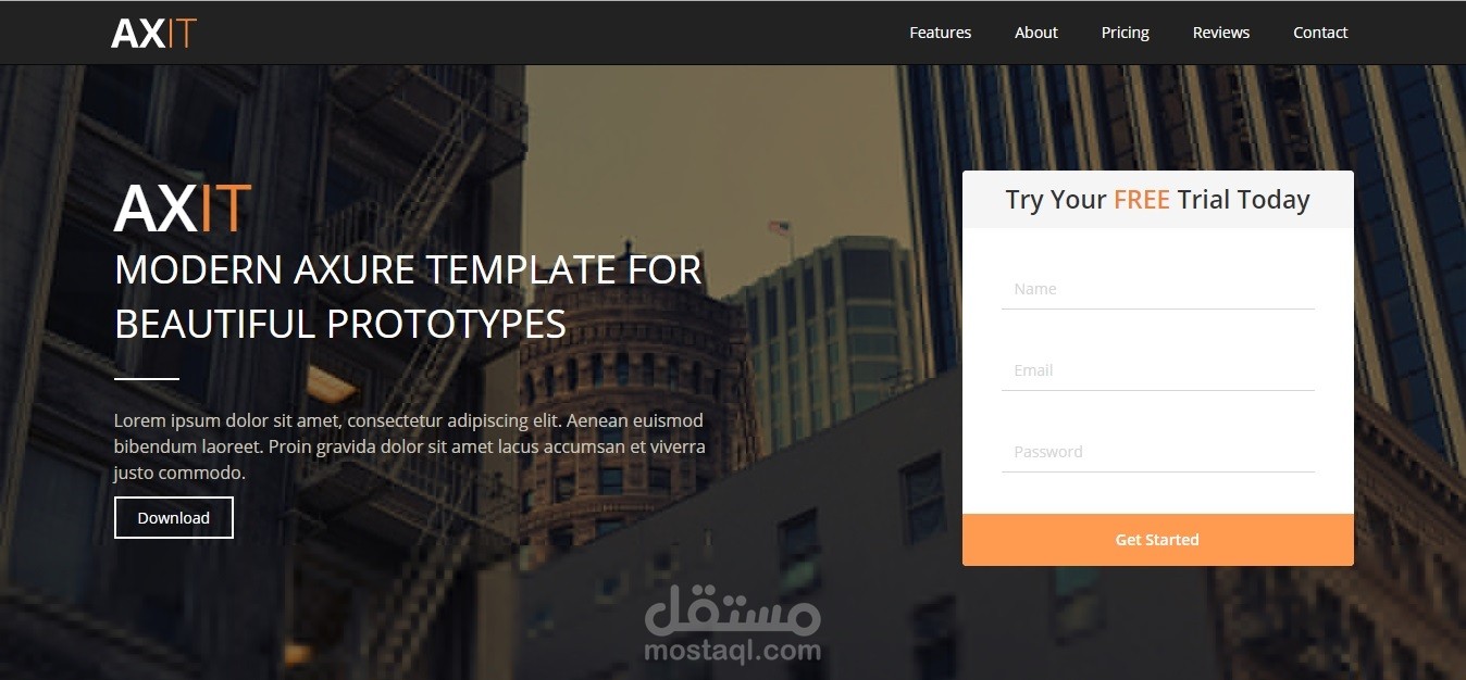 صفحة AXIT من PSD الى HTML