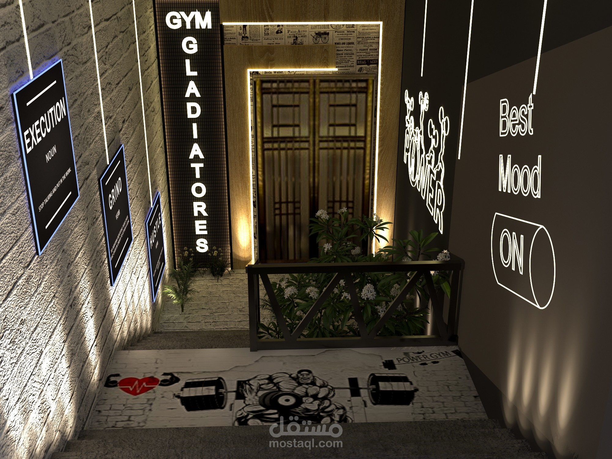 مدخل وواجهه  لصاله العاب رياضيه