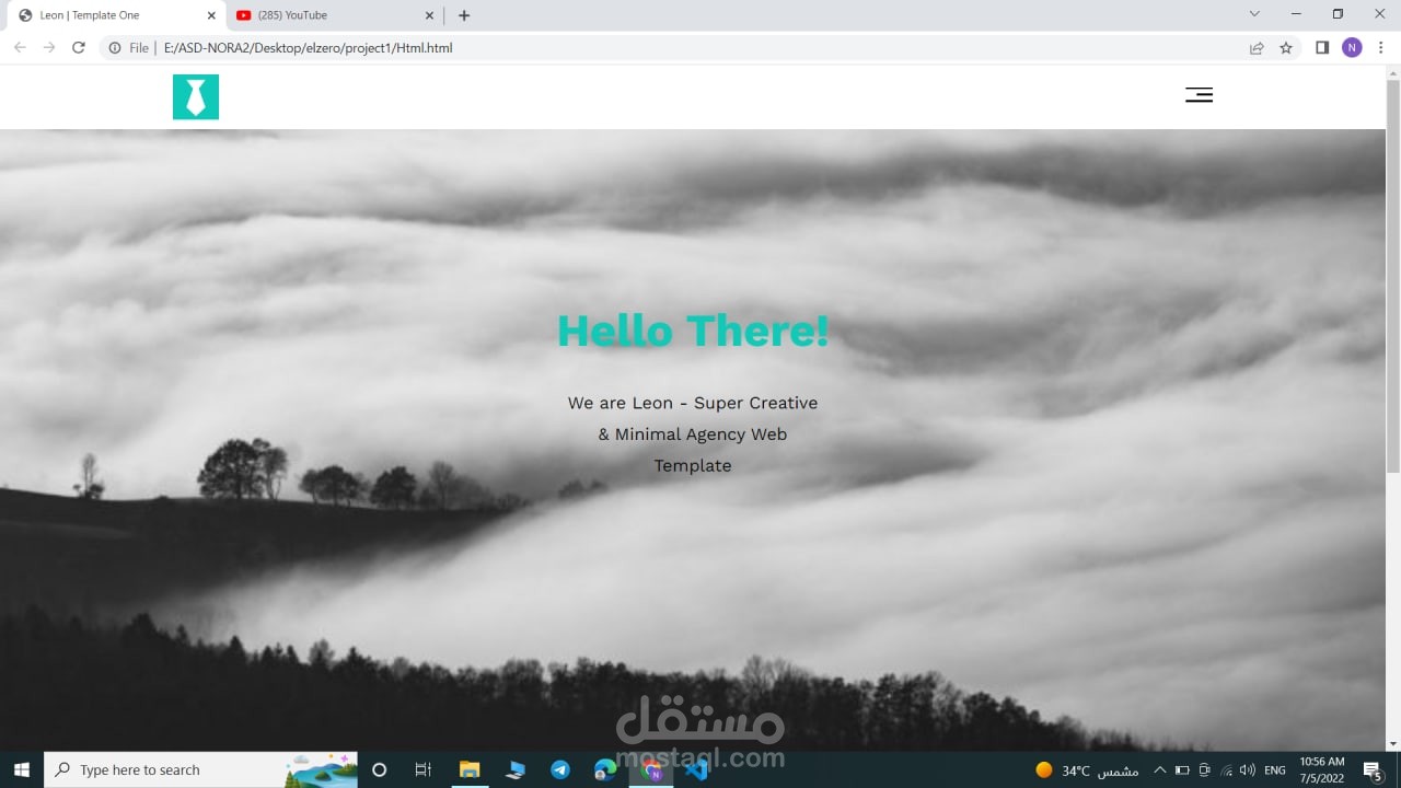 تصميم frontend ب HTML and CSS