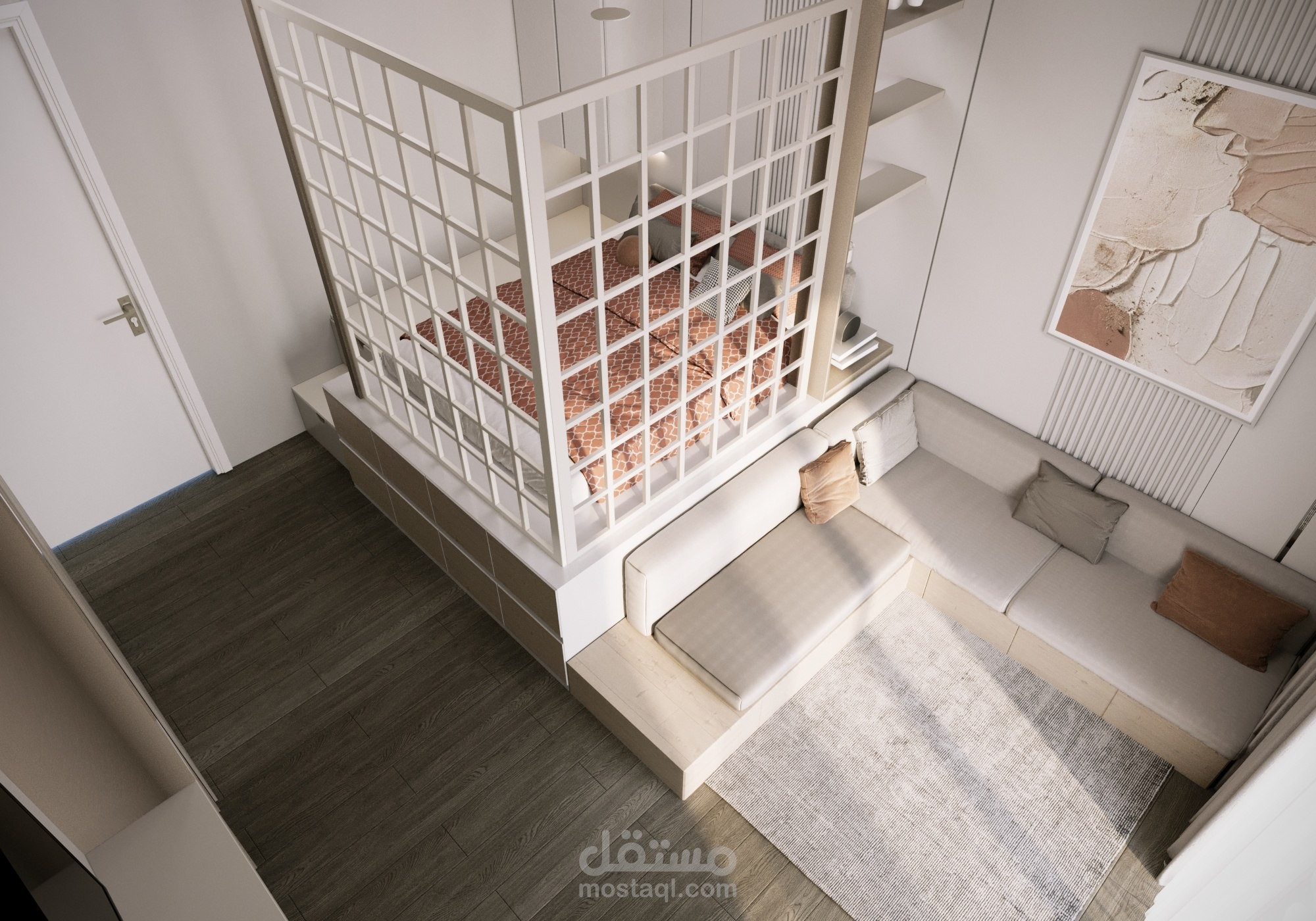 bedroom &living room.