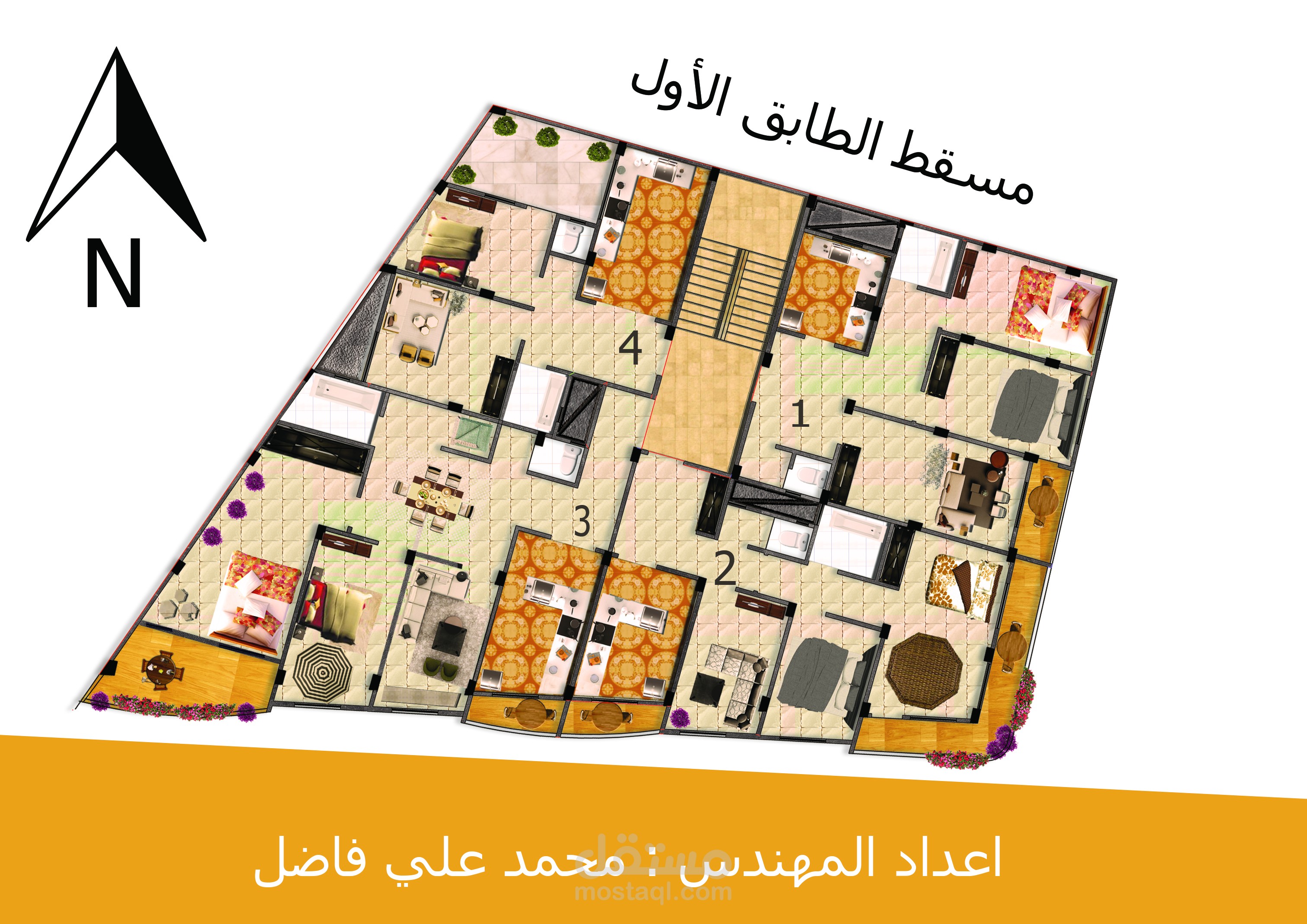 2D Photoshop Architecture Plan& Elevation