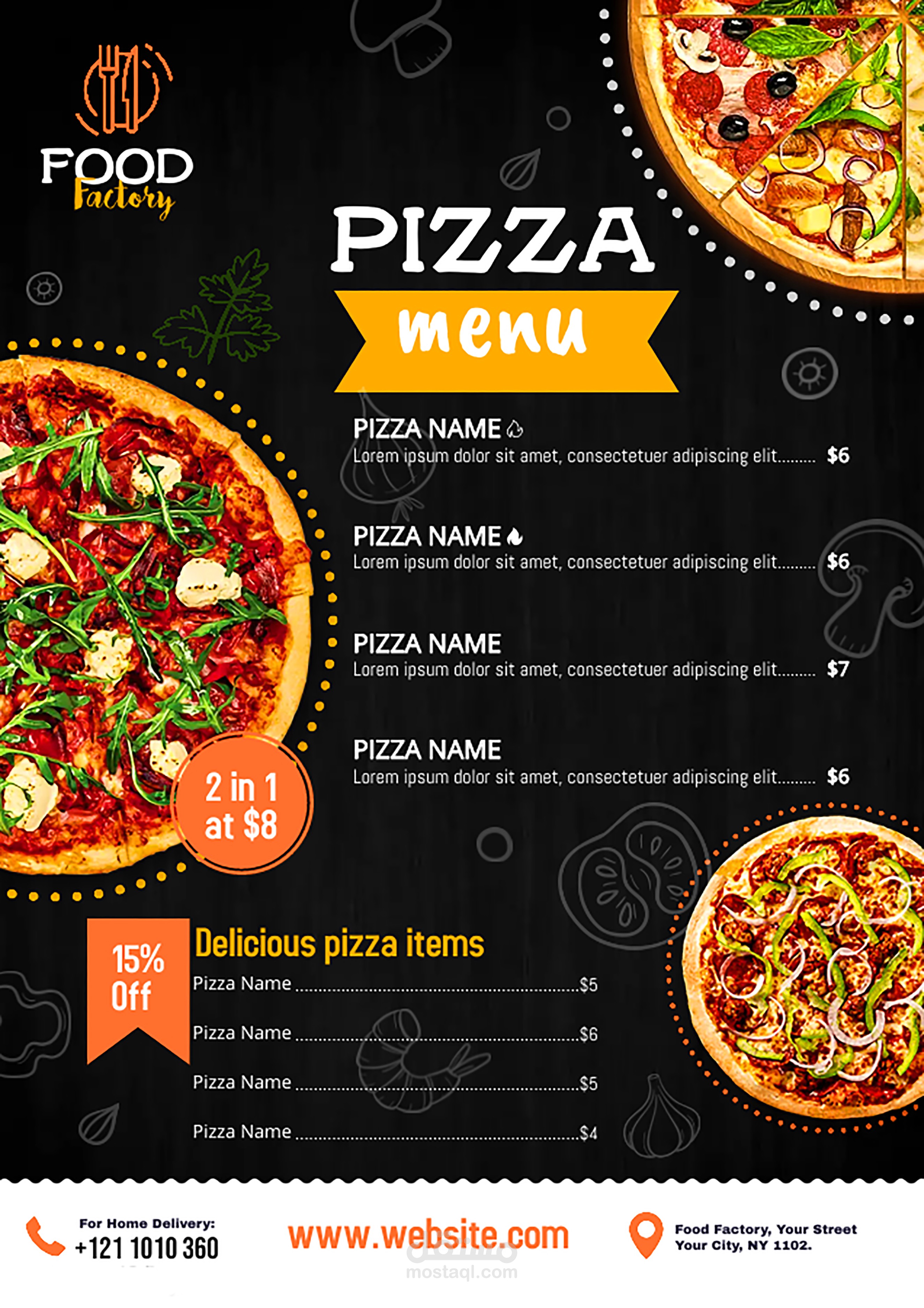 تصميم قوائم طعام بكل انواعها