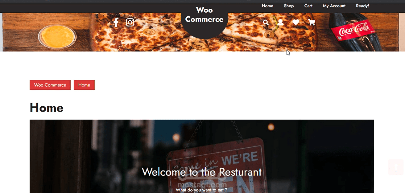 موقع وورد بريس لطلب الطعام - نموذج أولى