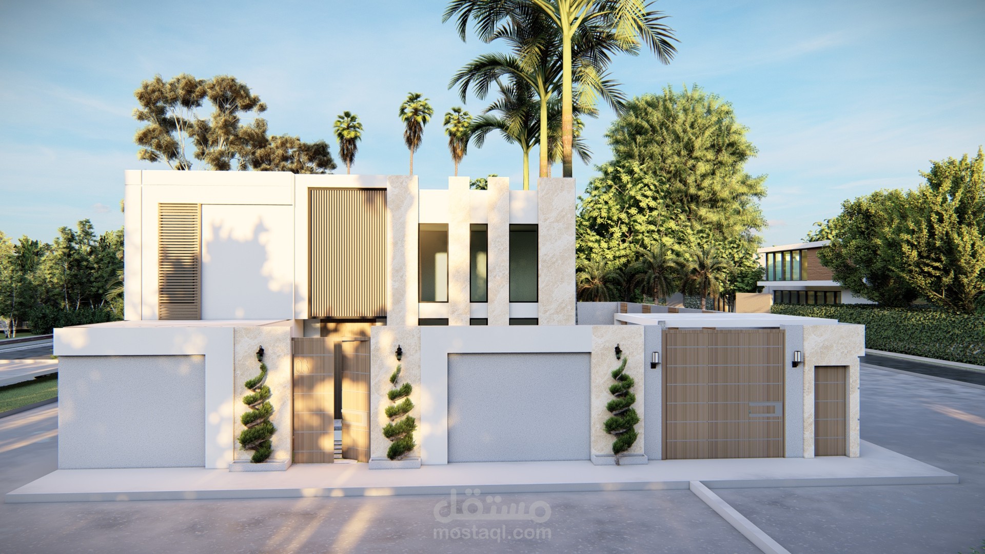 تصميم واجهة لفيلا  مودرن