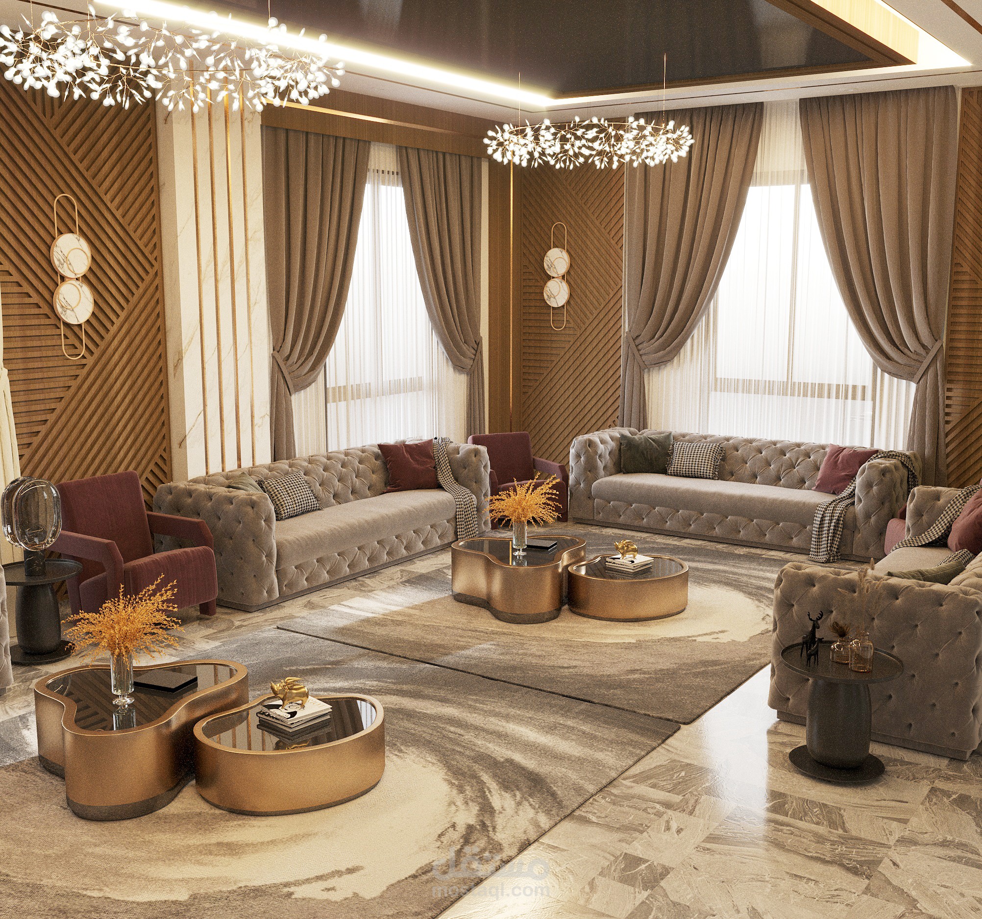 تصميم  صالة ضيافة لفيلا سكنية بالطراز الحديث