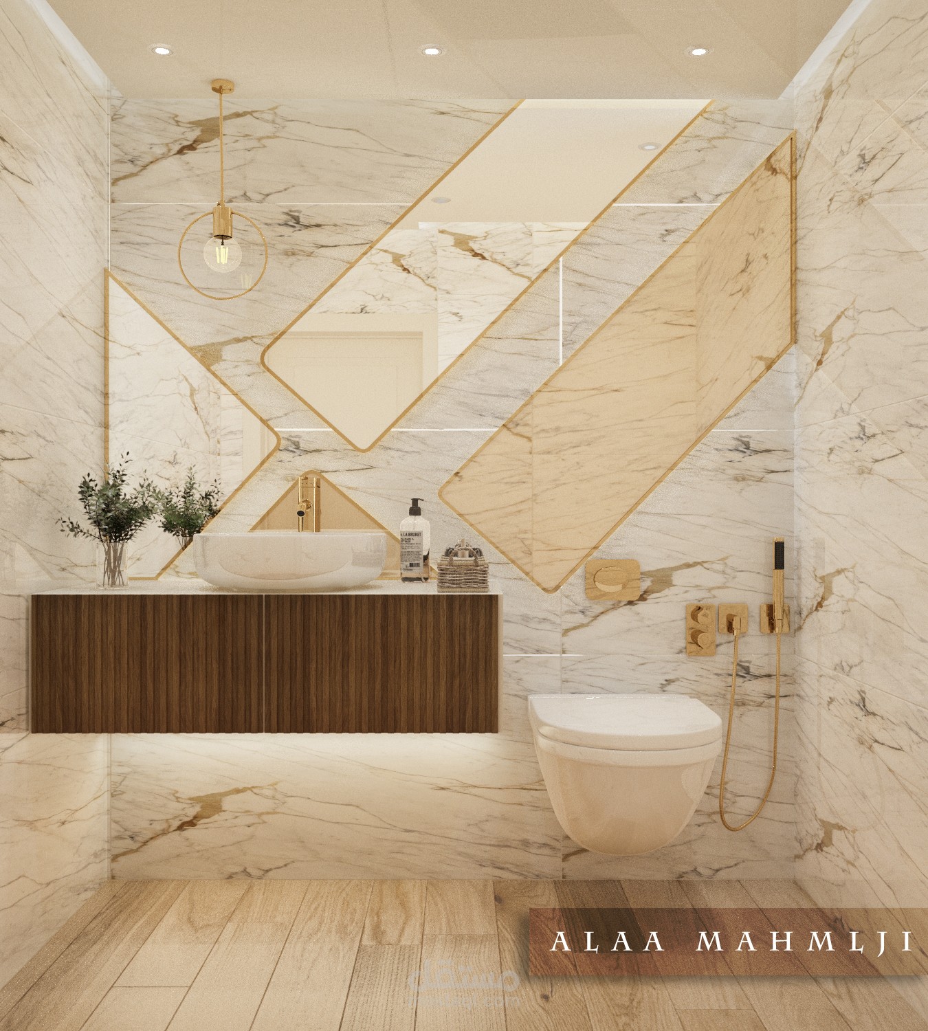 تصميم حمامين في شقة سكنية