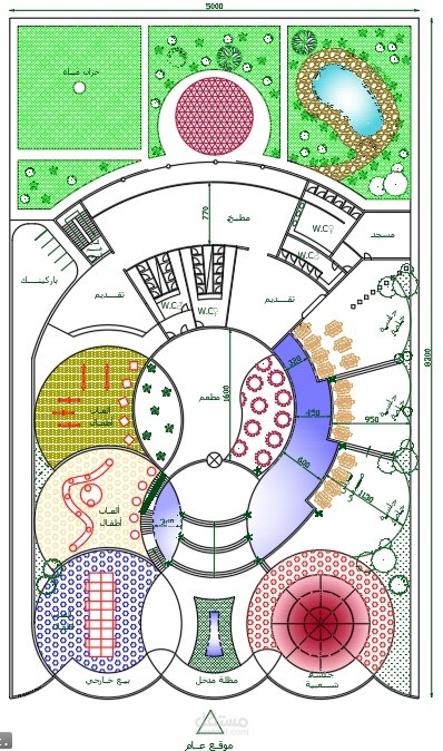 مسقط ارضي لمطعم ترفيهي