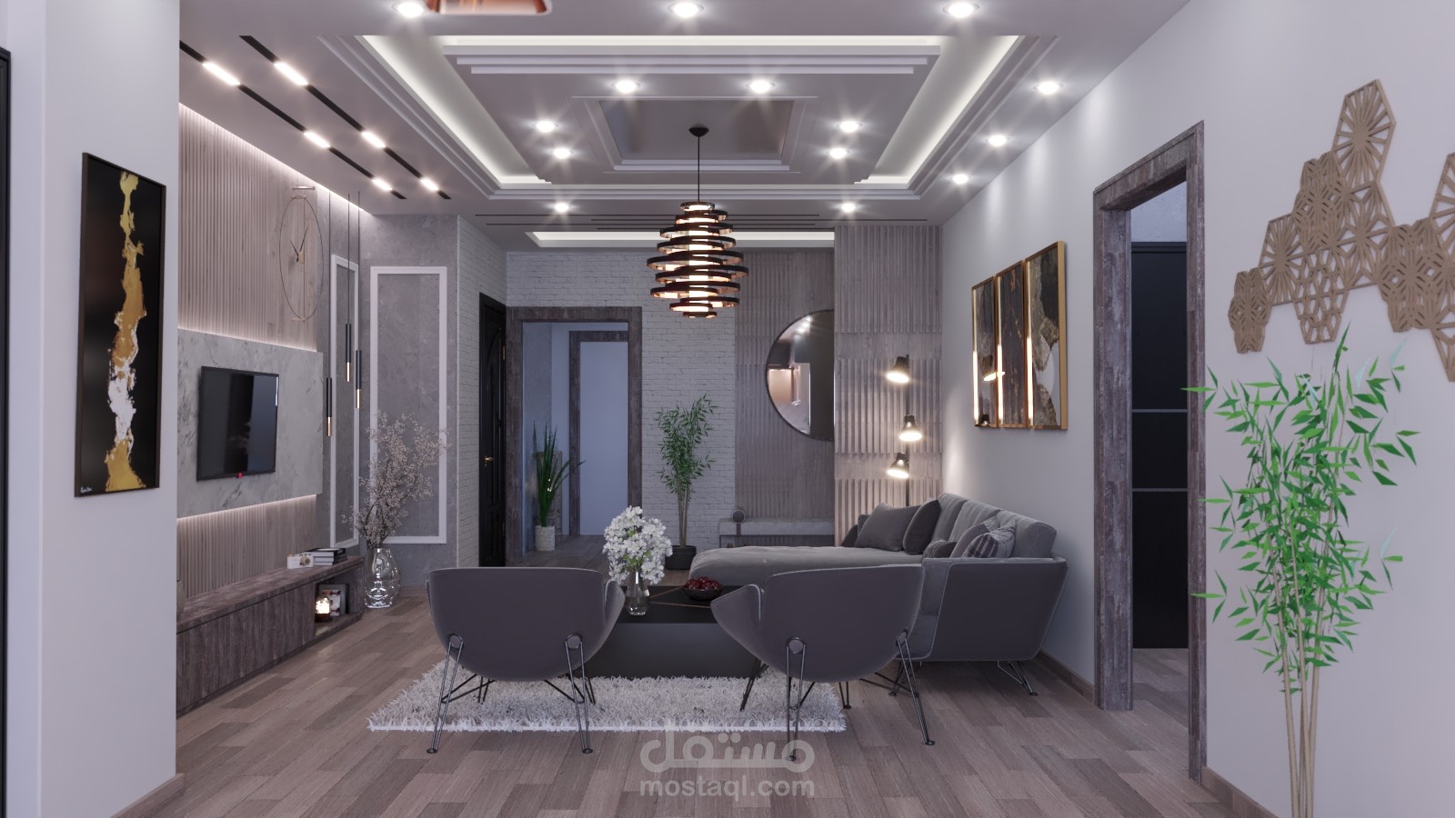 تصميم داخلي لشقة في السعودية
